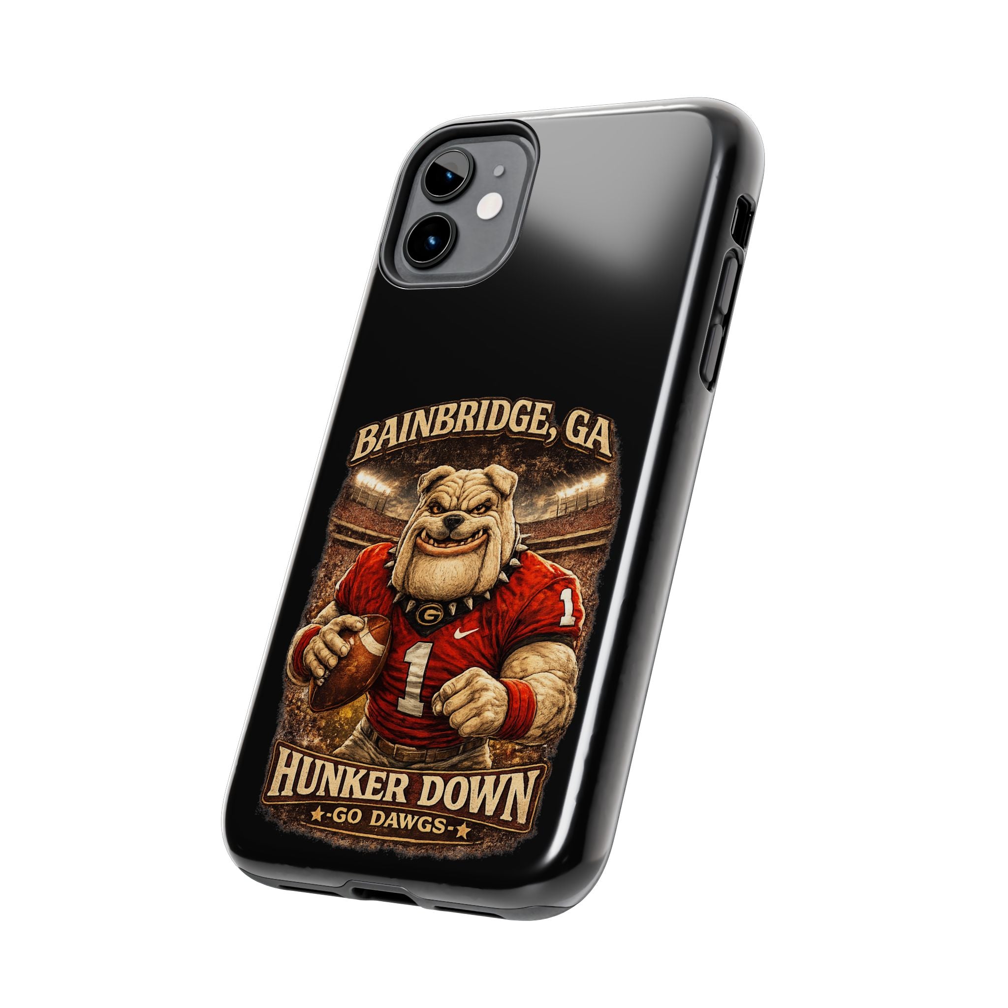 Bainbridge GA Bulldog Football Tough Phone Case — "Hunker Down" Game Day Protector