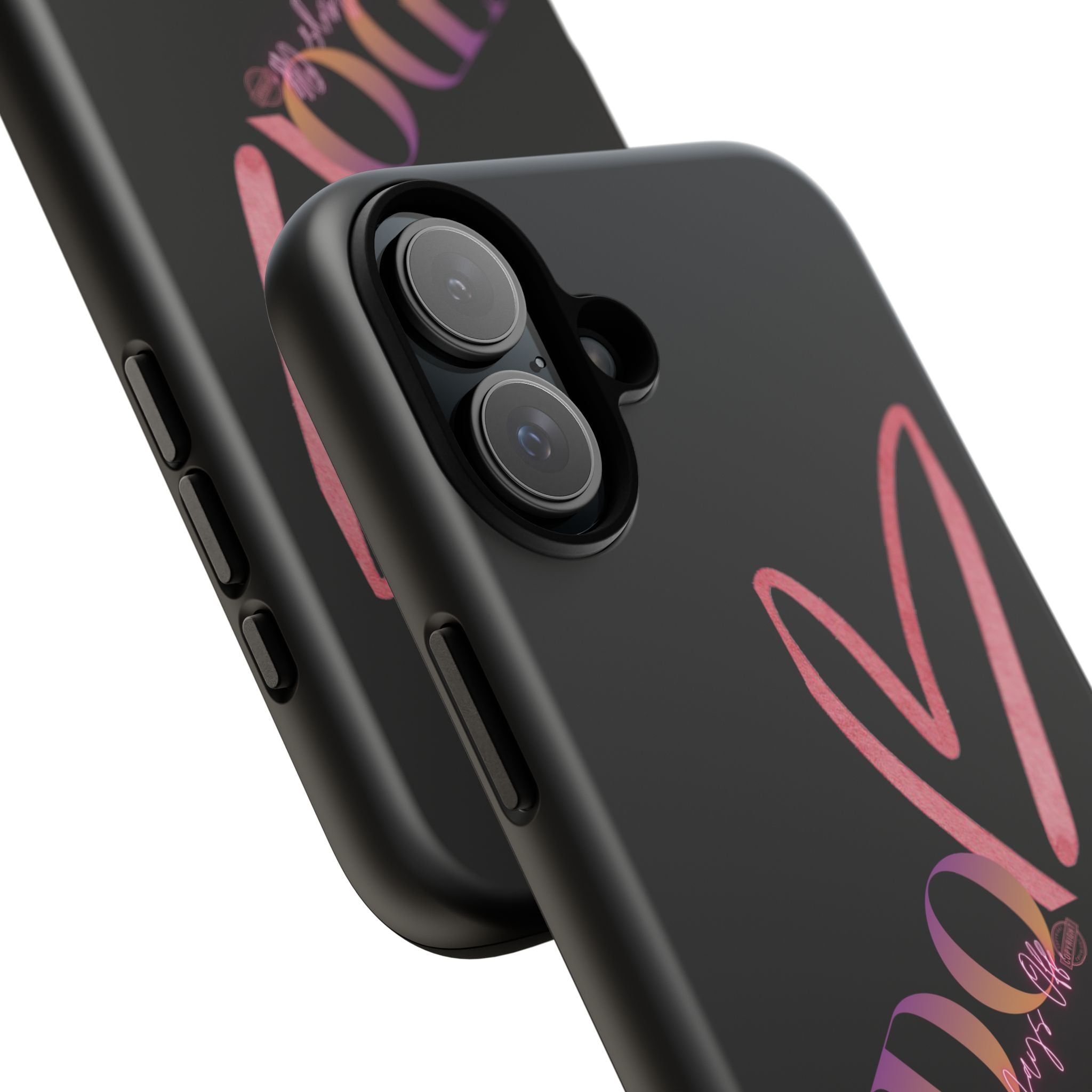 NDO Heart Phone Case – Slim Tough Protective iPhone Cover with Pink Heart Design