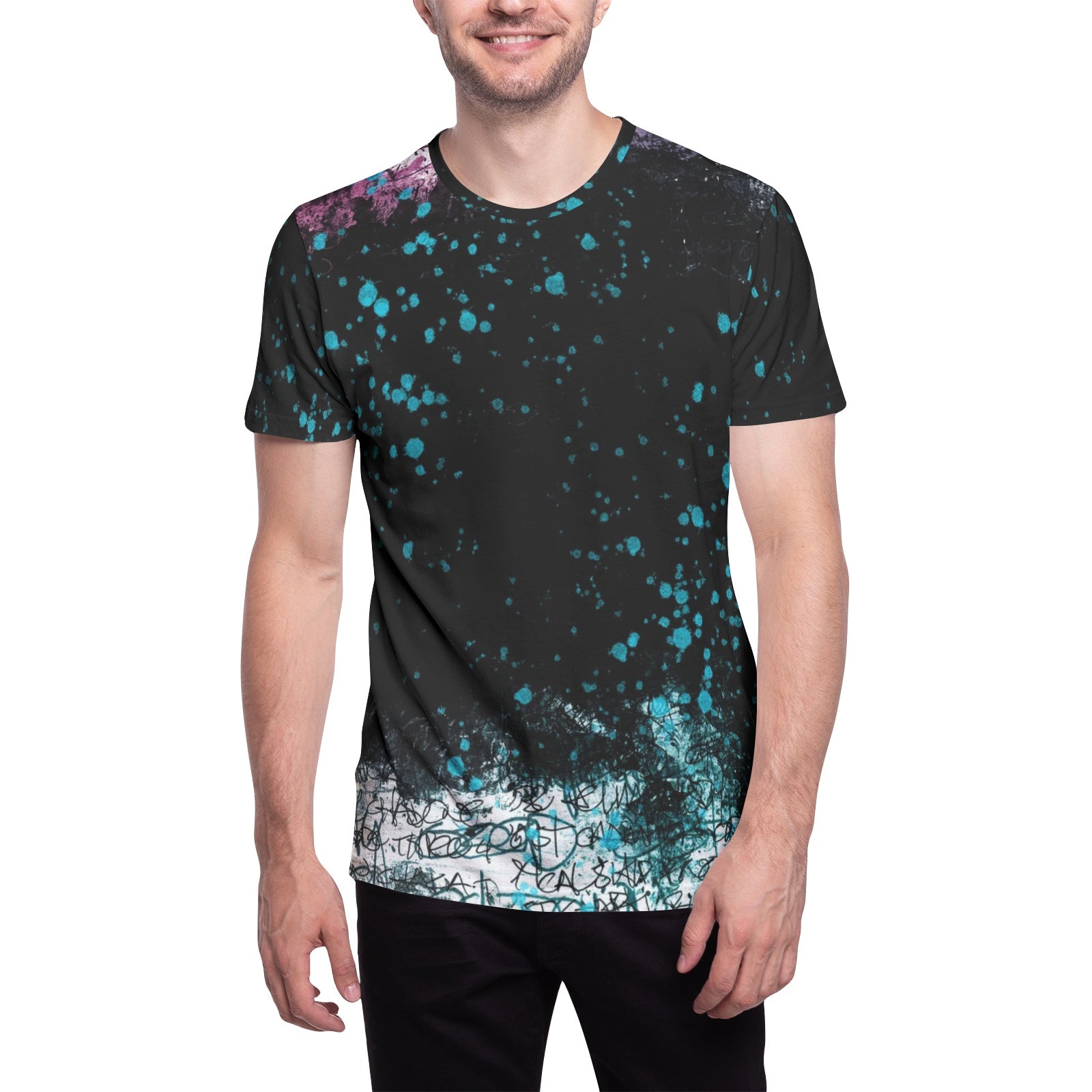NDO Blue Bubble Men's All-Over Print Crew Neck T-shirts