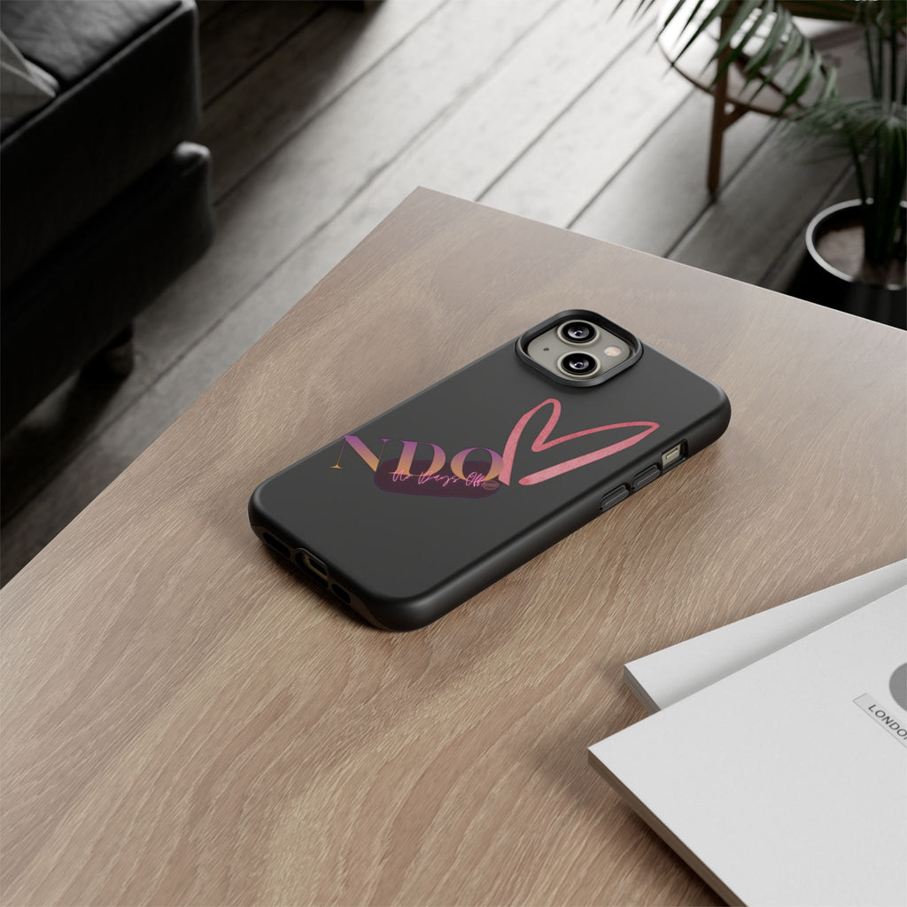 NDO Heart Phone Case – Slim Tough Protective iPhone Cover with Pink Heart Design
