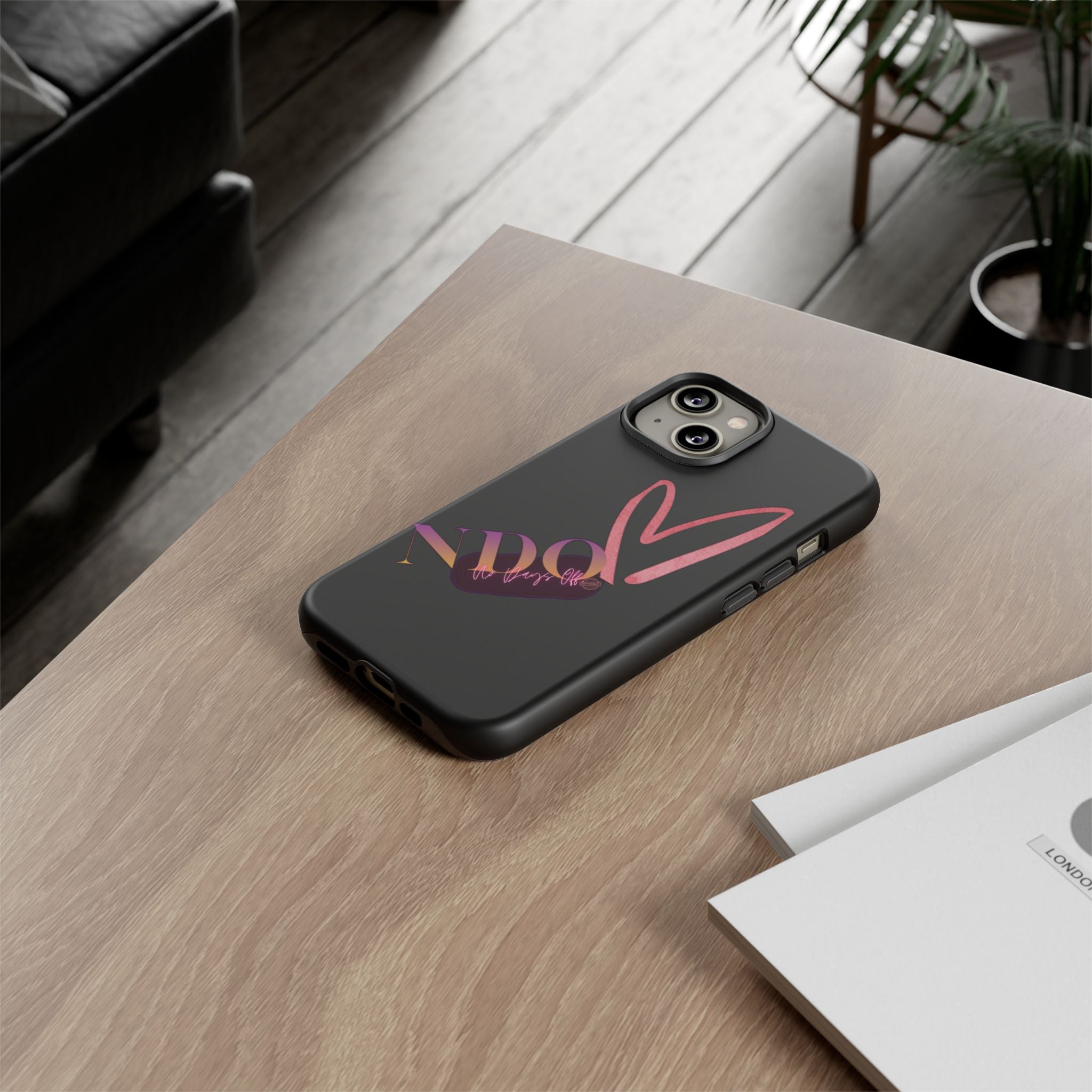 NDO Heart Phone Case – Slim Tough Protective iPhone Cover with Pink Heart Design