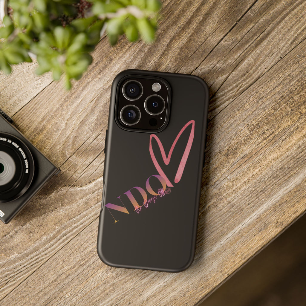 NDO Heart Phone Case – Slim Tough Protective iPhone Cover with Pink Heart Design
