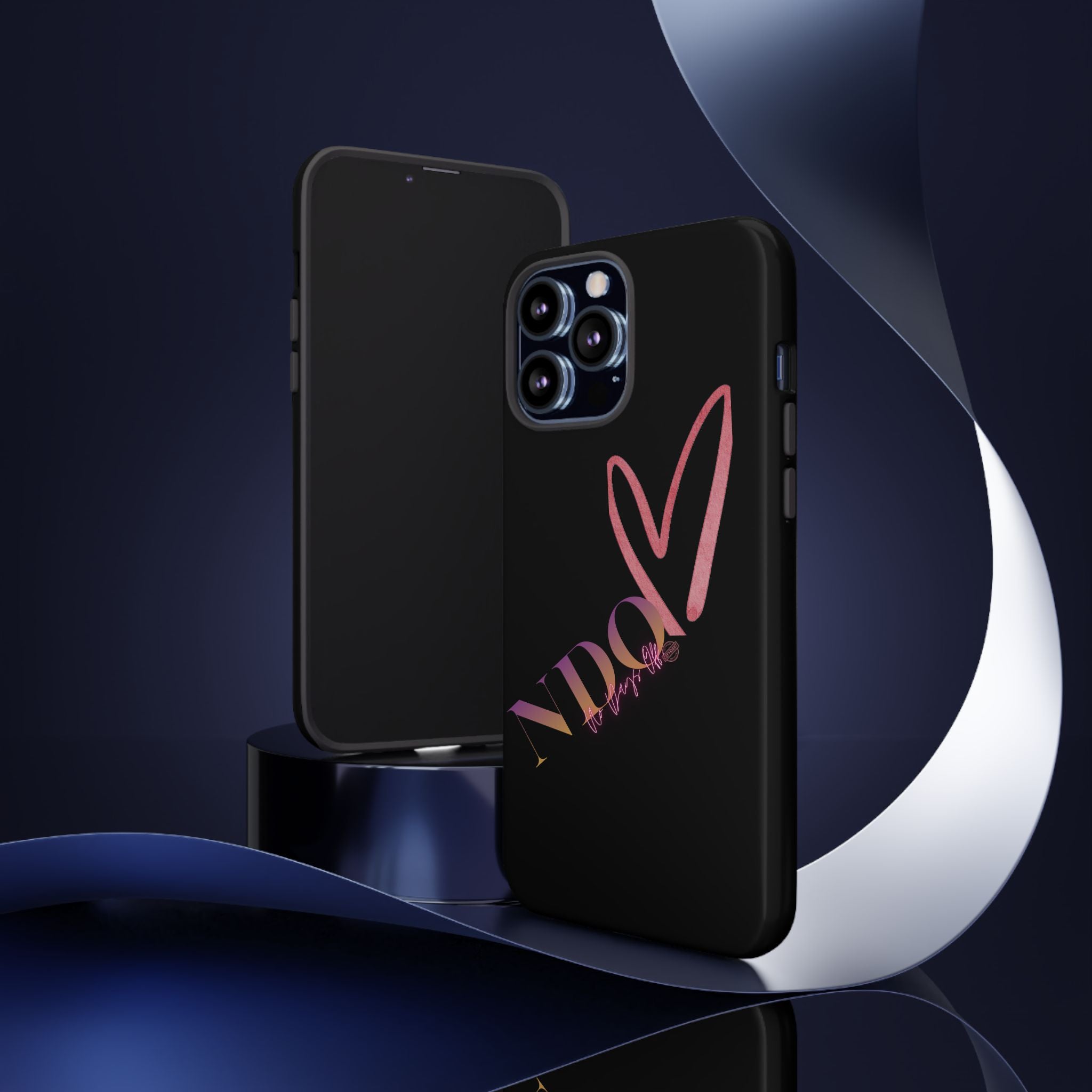 NDO Heart Phone Case – Slim Tough Protective iPhone Cover with Pink Heart Design