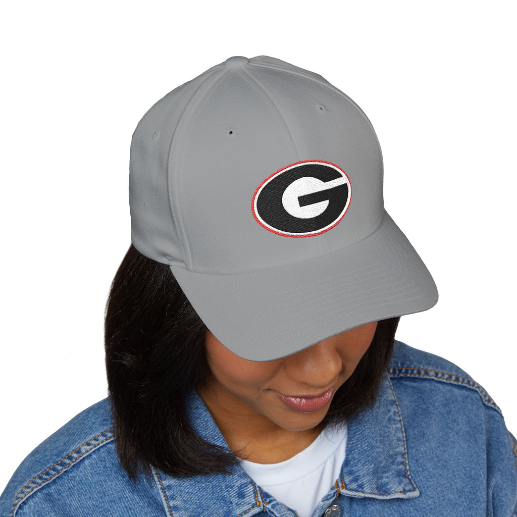 Embroidered GA Bulldogs G Logo Structured Cap — Closed-Back Baseball Hat with 'MY DAWGS' Detail