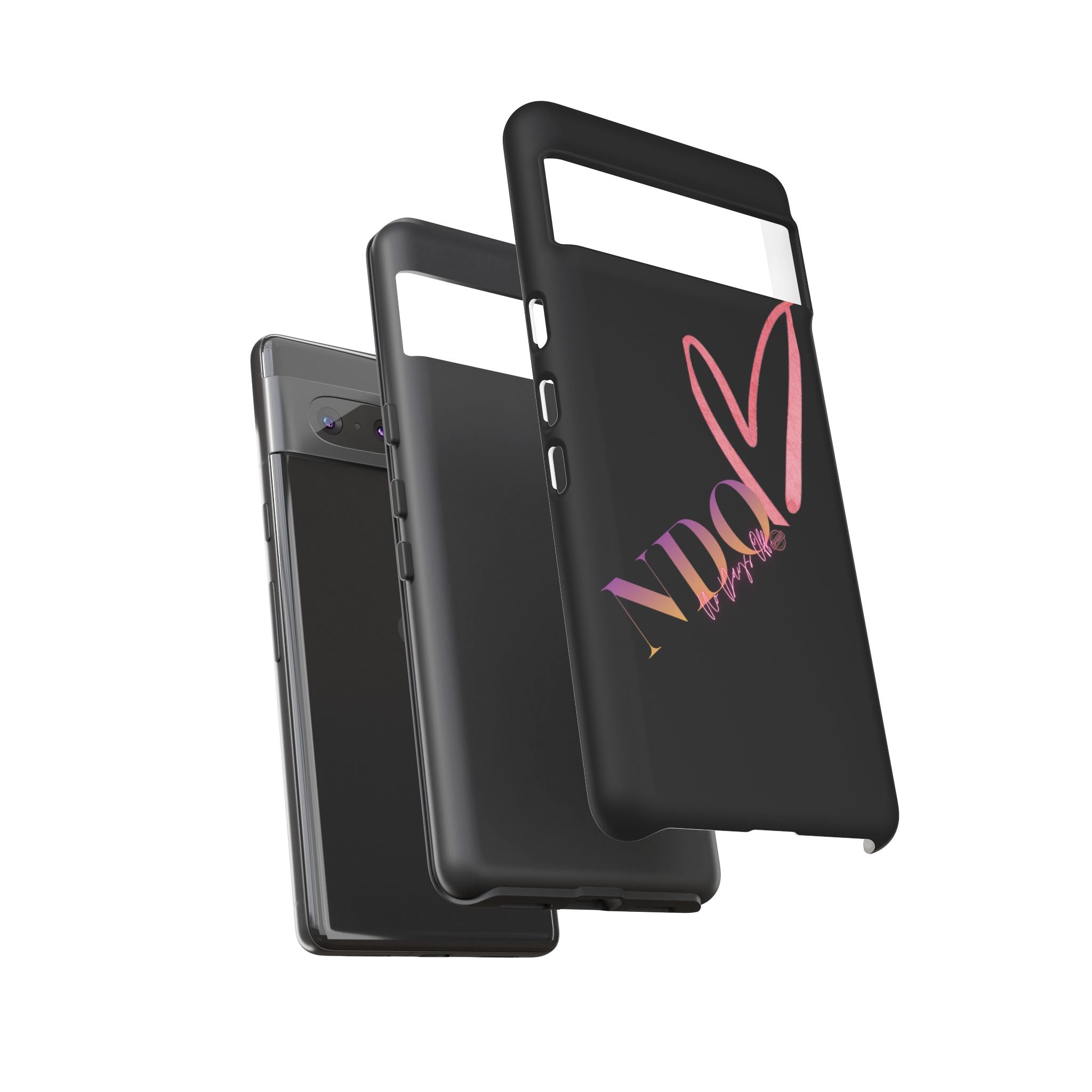 NDO Heart Phone Case – Slim Tough Protective iPhone Cover with Pink Heart Design