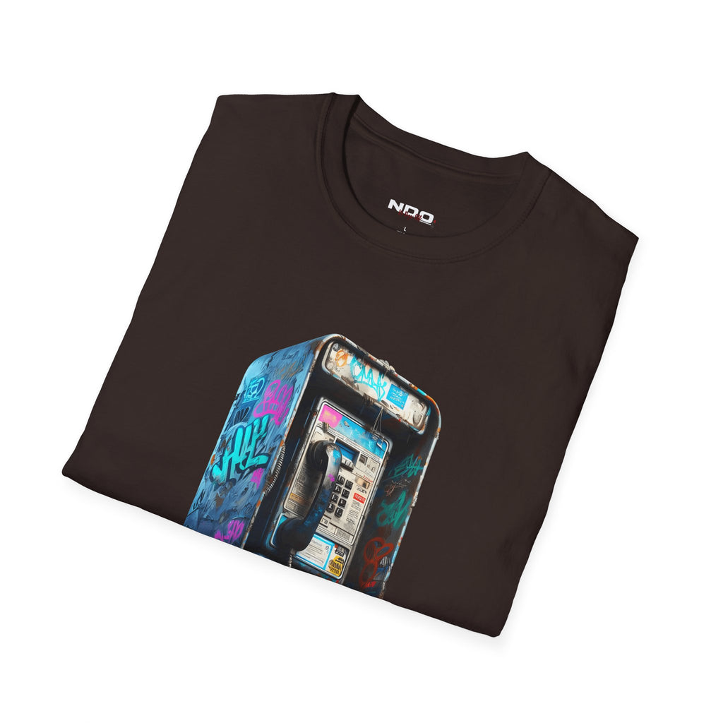 Gen X Retro Payphone Tee — Vintage Graffiti Phone Graphic T-Shirt