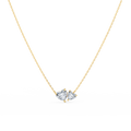Heart Cut Toi et Moi  Necklace in  yellow gold