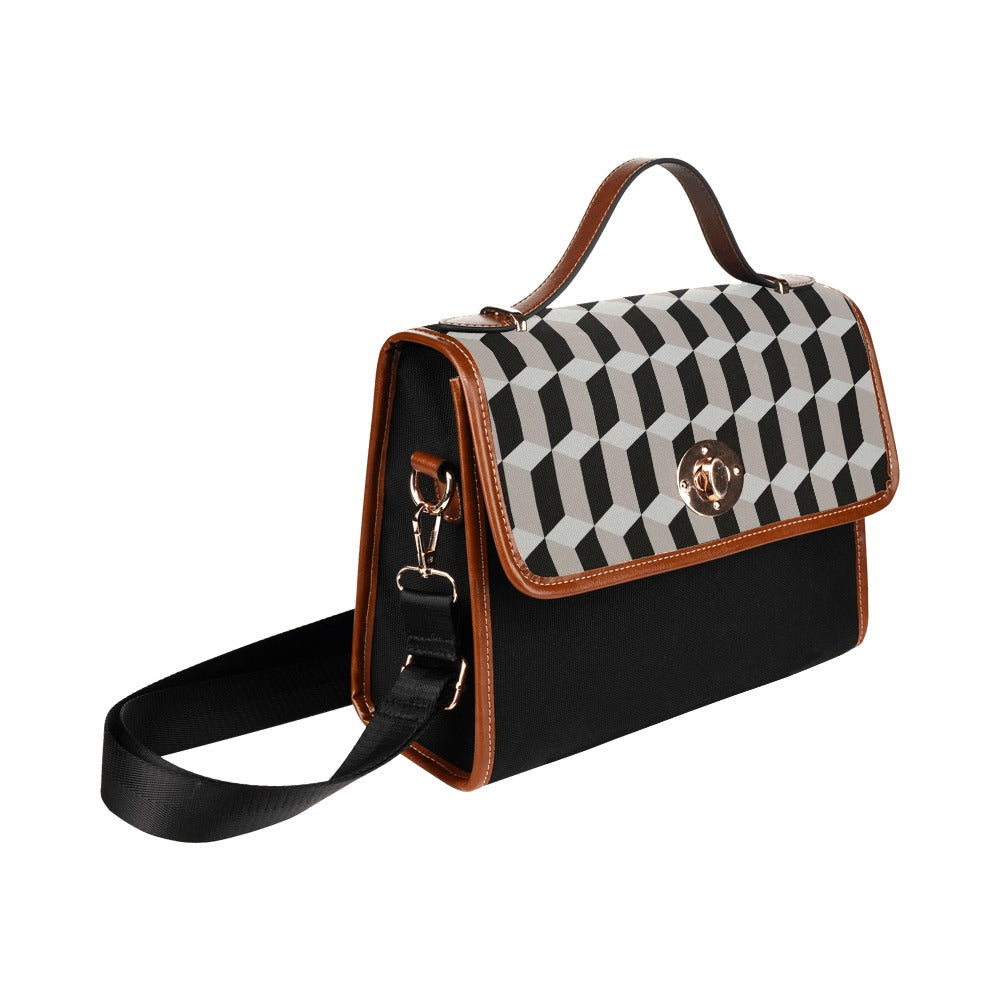 NDO Designs Black GeoWaterproof Canvas Bag (Model 1641)