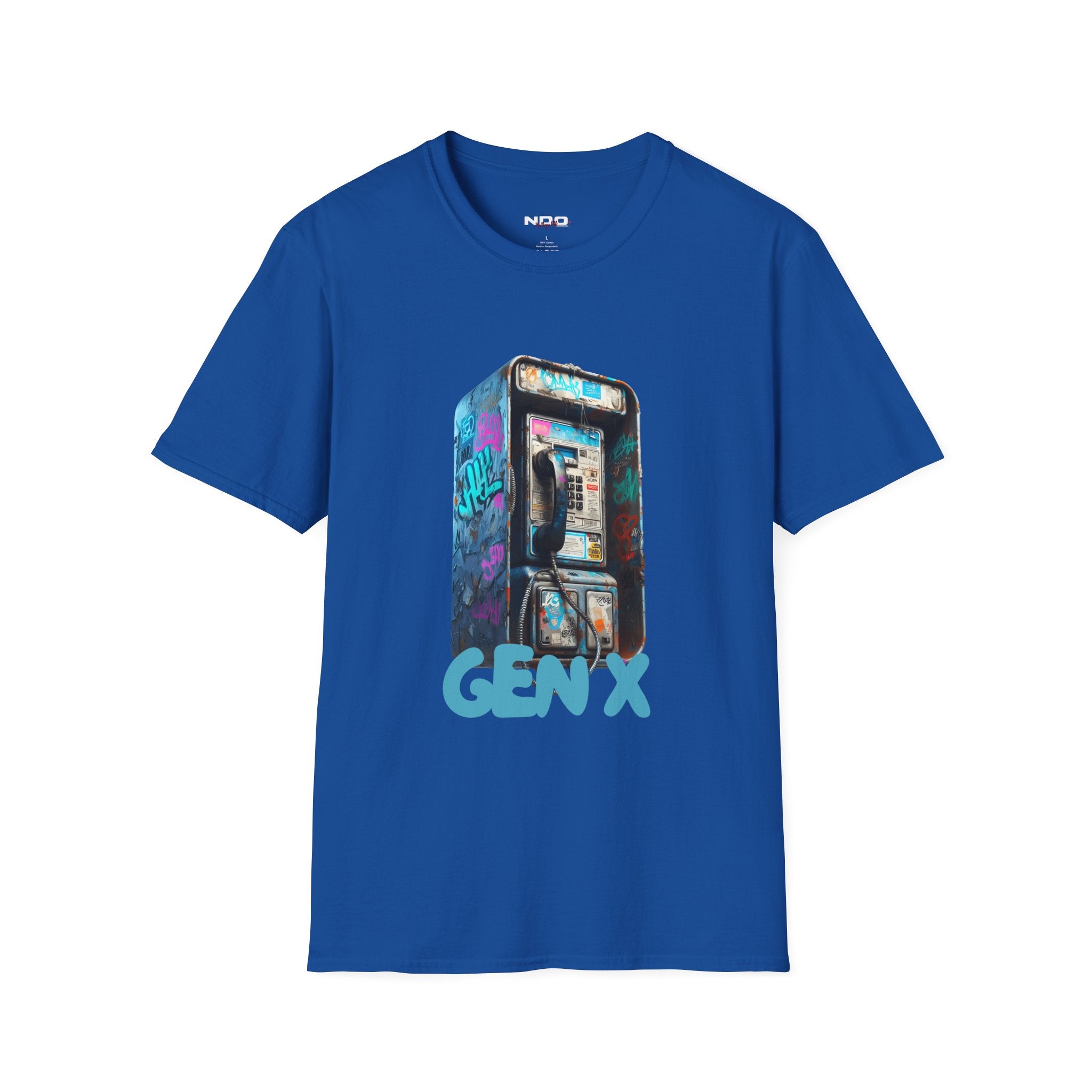 Gen X Retro Payphone Tee — Vintage Graffiti Phone Graphic T-Shirt