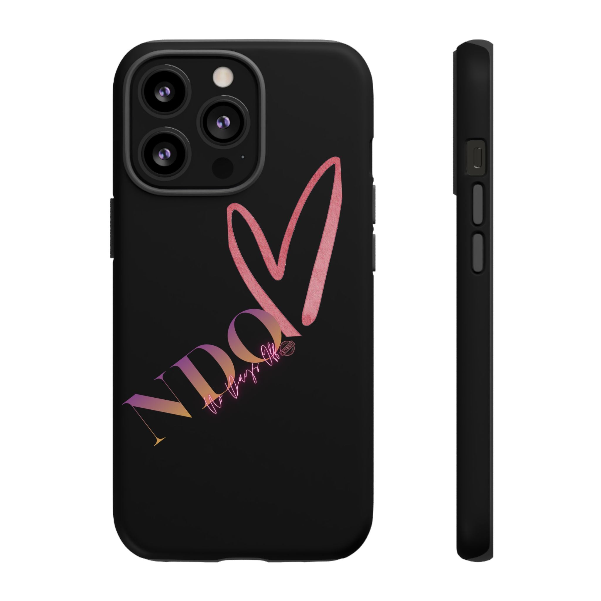 NDO Heart Phone Case – Slim Tough Protective iPhone Cover with Pink Heart Design