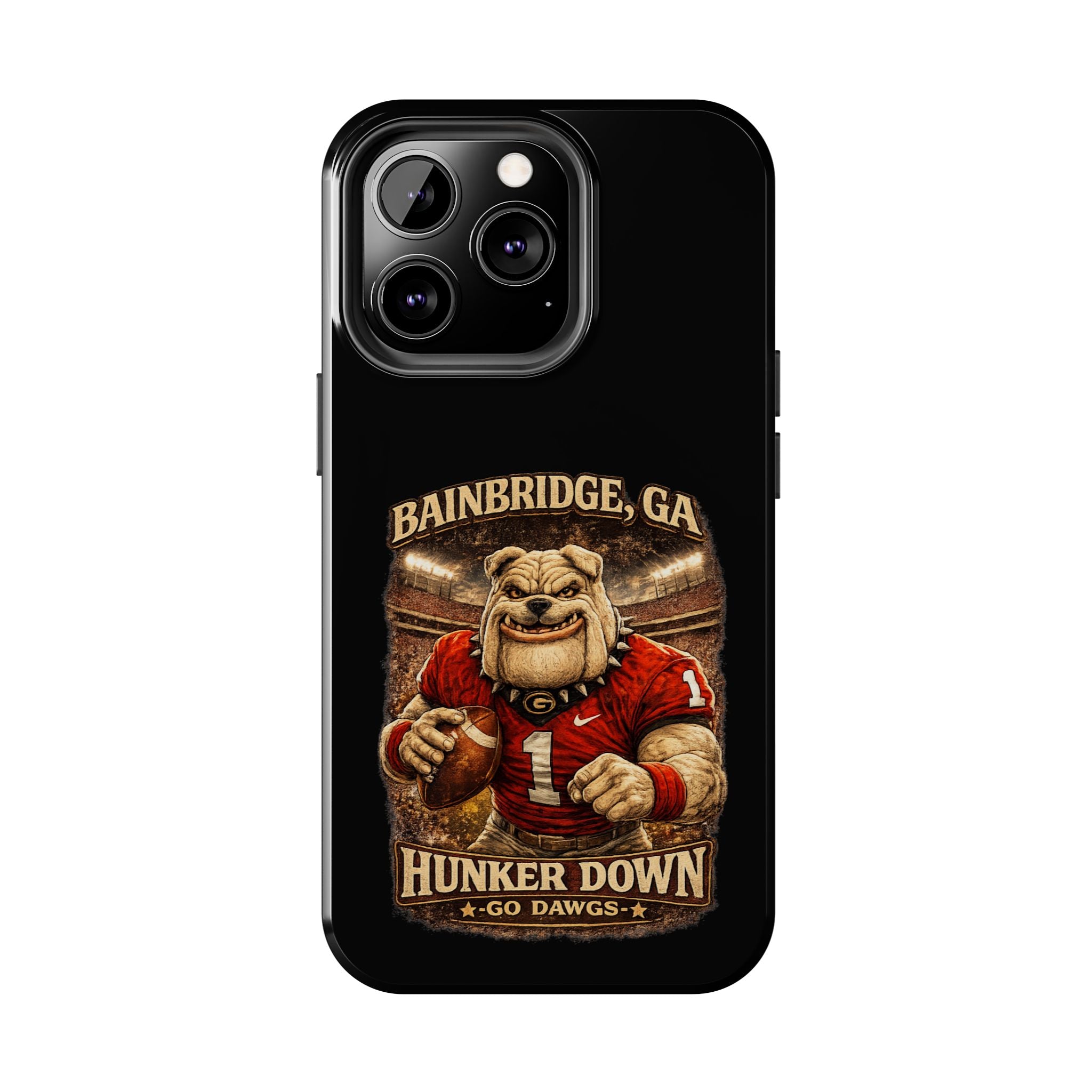 Bainbridge GA Bulldog Football Tough Phone Case — "Hunker Down" Game Day Protector