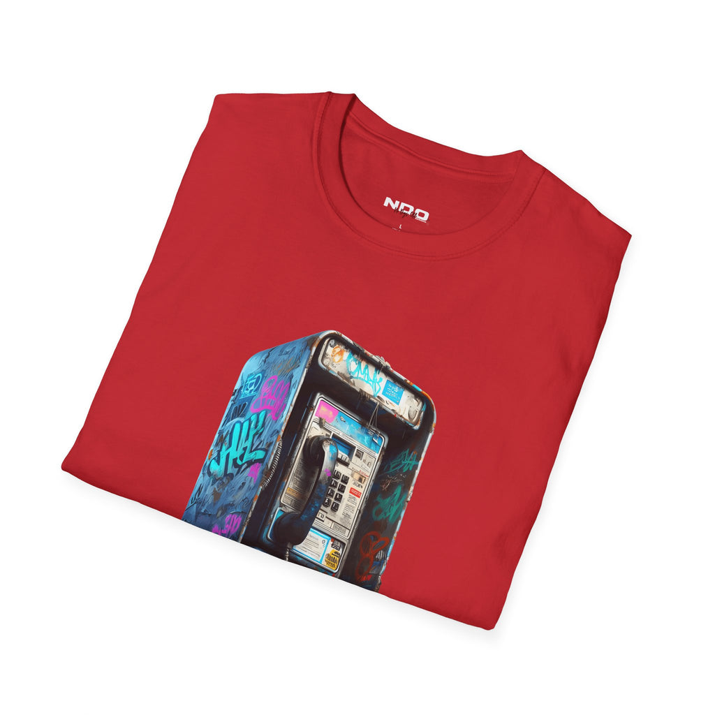 Gen X Retro Payphone Tee — Vintage Graffiti Phone Graphic T-Shirt