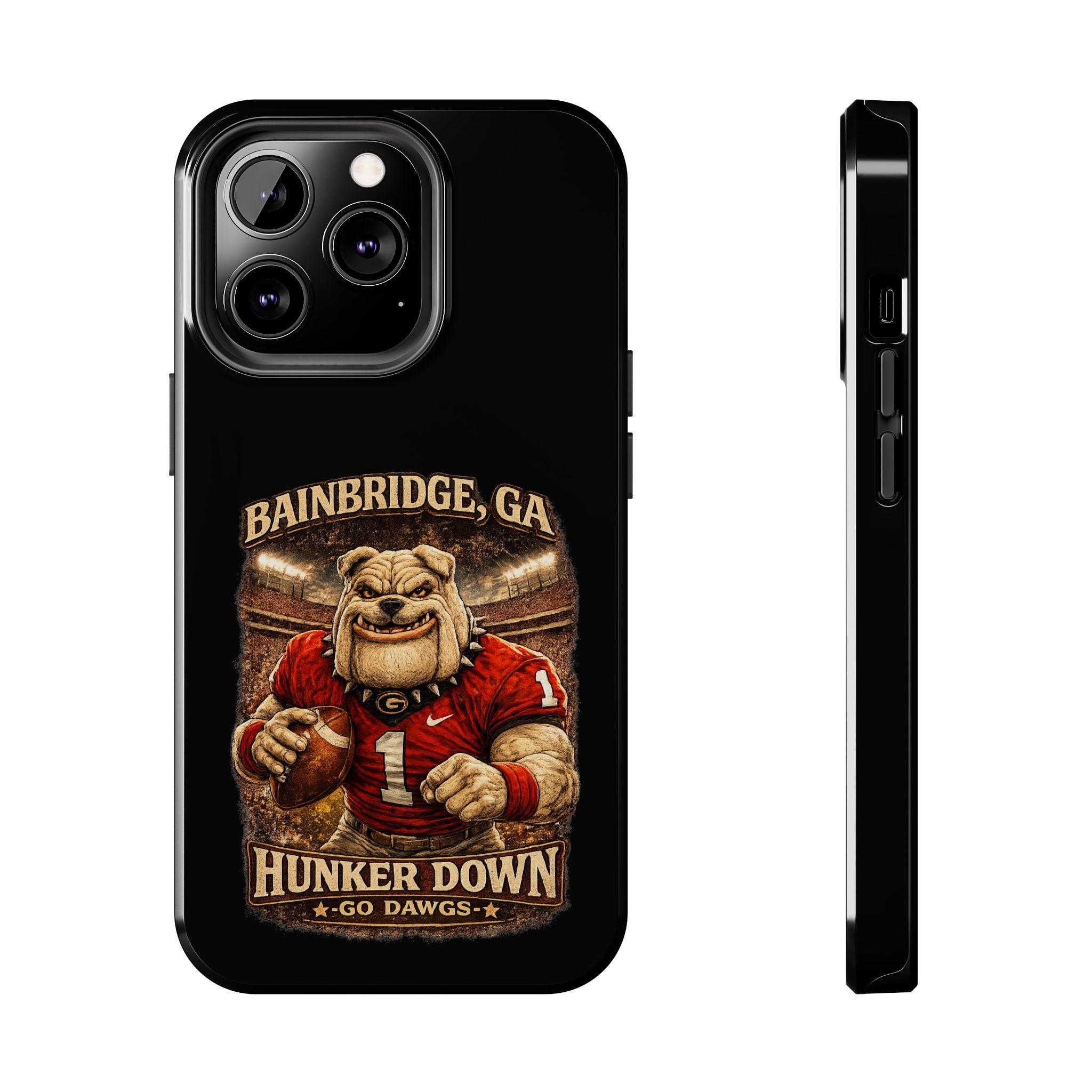 Bainbridge GA Bulldog Football Tough Phone Case — "Hunker Down" Game Day Protector