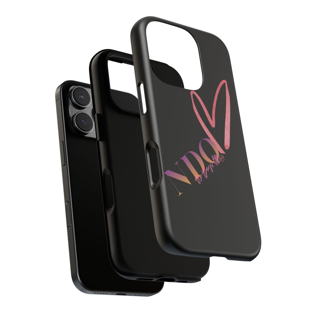 NDO Heart Phone Case – Slim Tough Protective iPhone Cover with Pink Heart Design