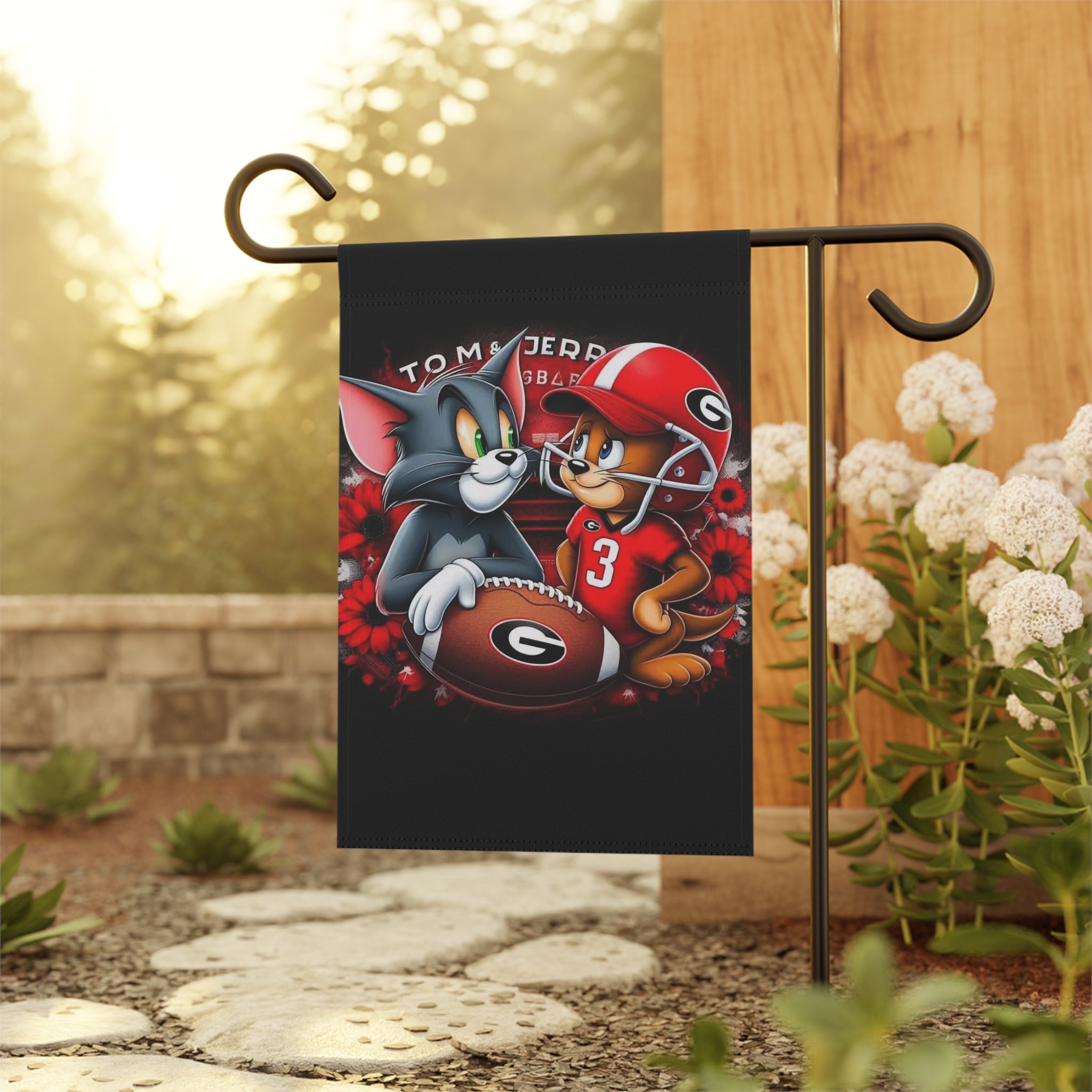 Tom & Jerry Football Garden Flag – Decorative House Banner for Fans