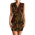 Women's Short Sleeve Dress with Short Zipper