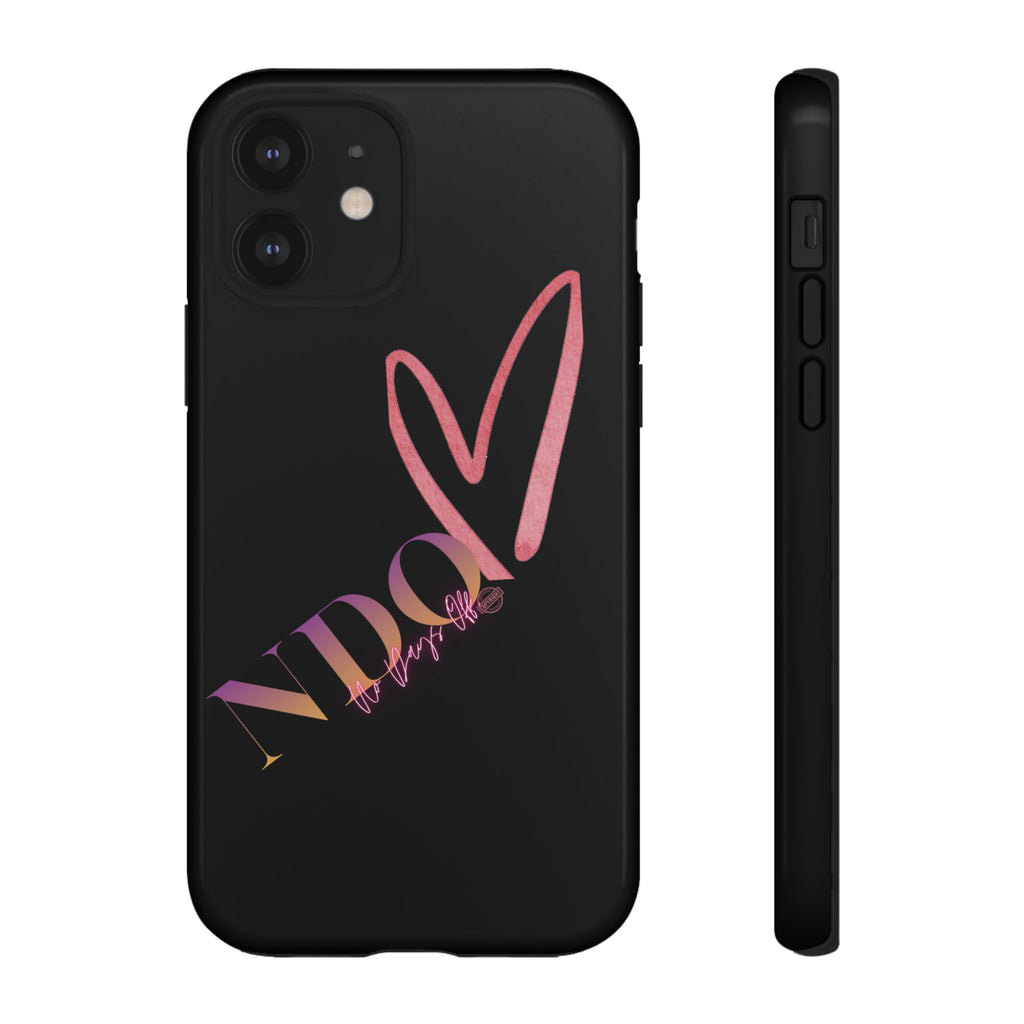 NDO Heart Phone Case – Slim Tough Protective iPhone Cover with Pink Heart Design