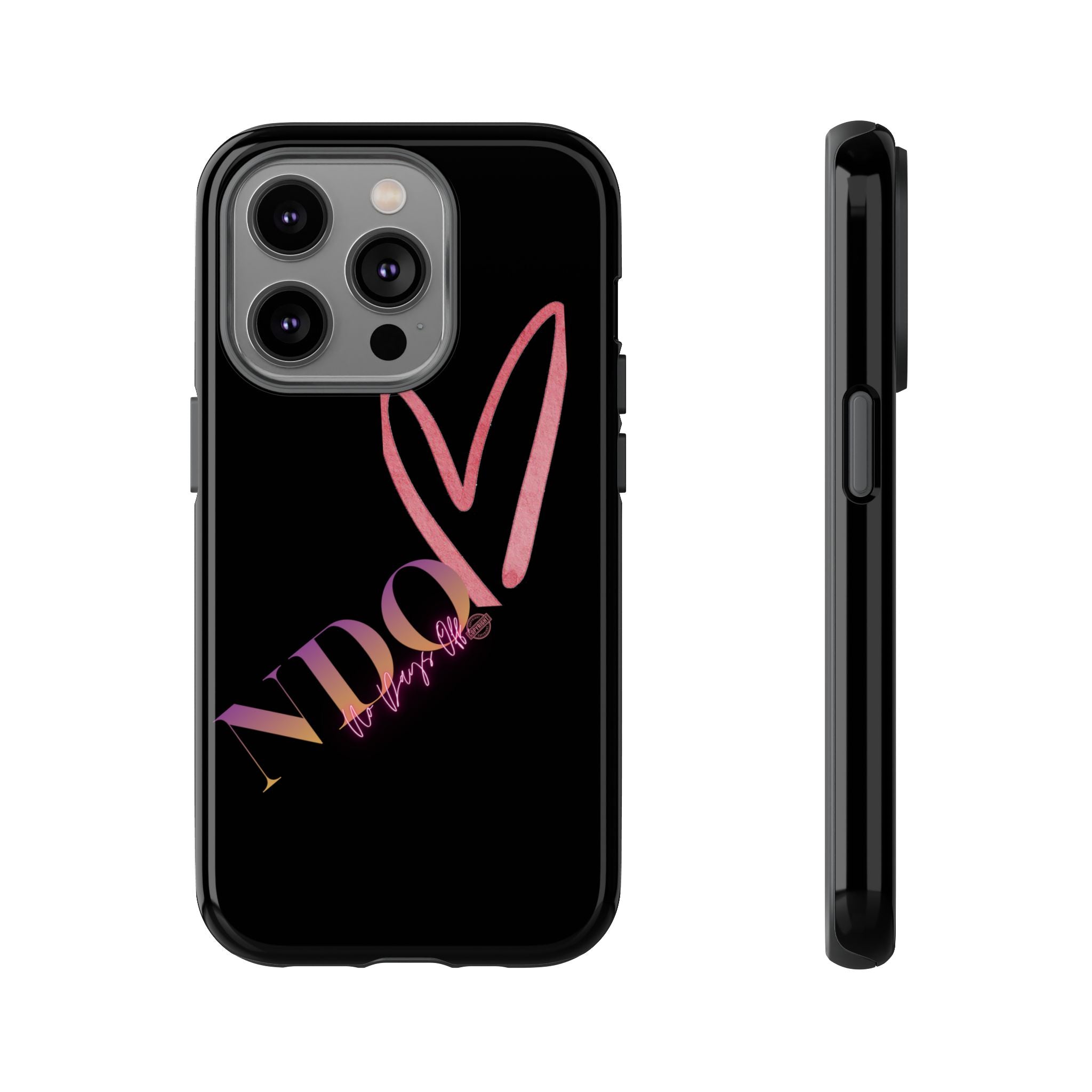 NDO Heart Phone Case – Slim Tough Protective iPhone Cover with Pink Heart Design