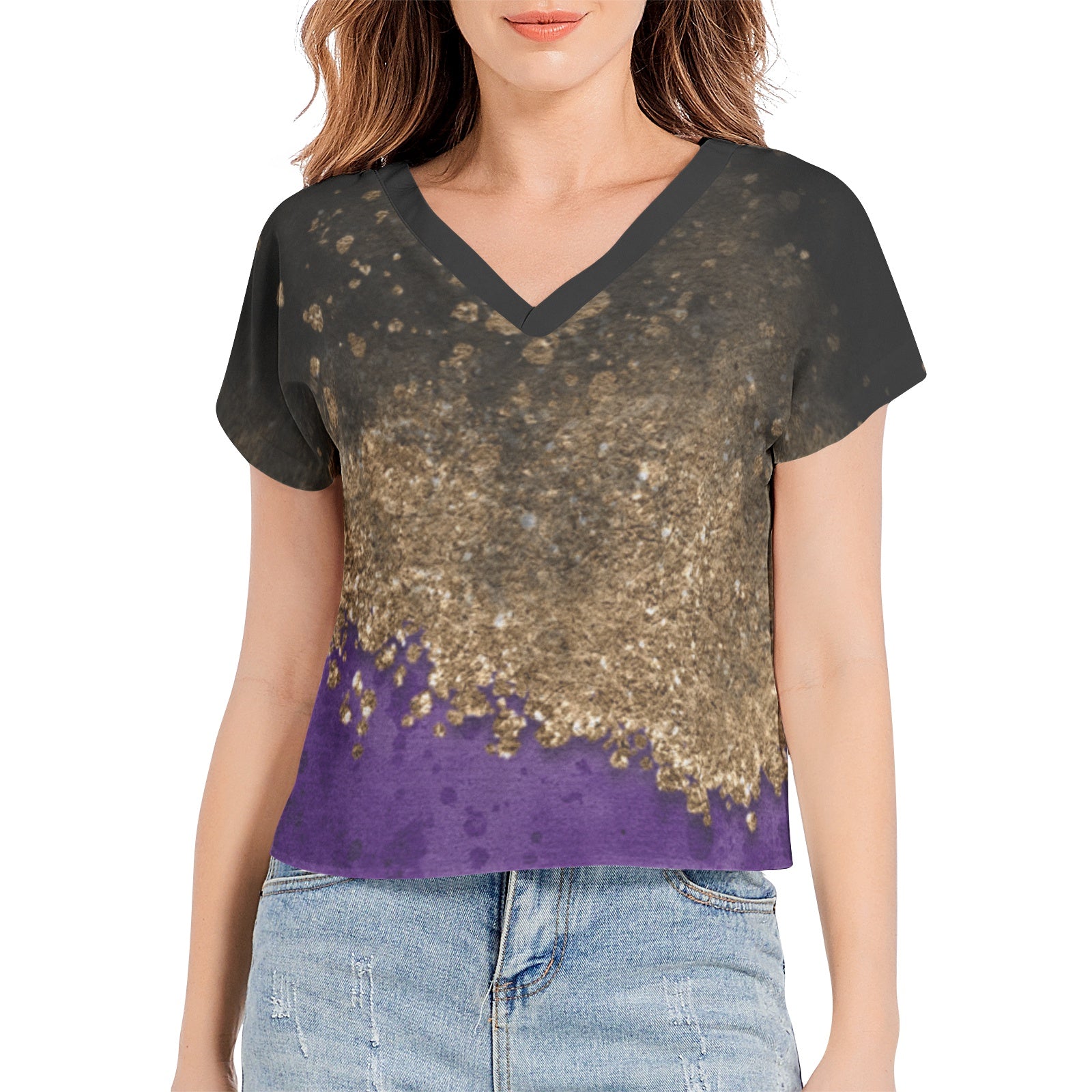 Batwing Sleeve V-Neck Top