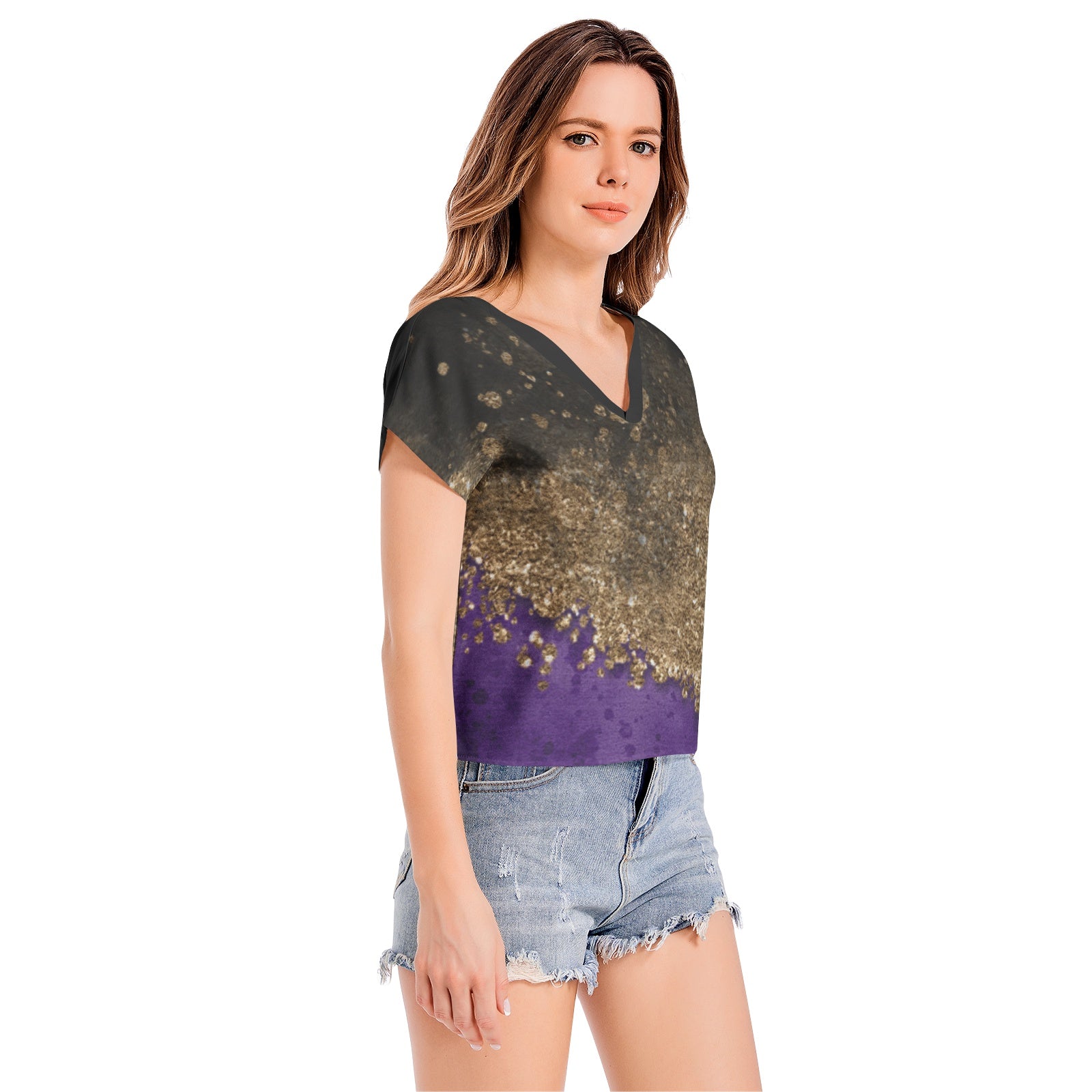 Batwing Sleeve V-Neck Top
