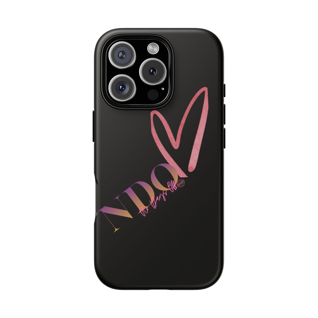 NDO Heart Phone Case – Slim Tough Protective iPhone Cover with Pink Heart Design