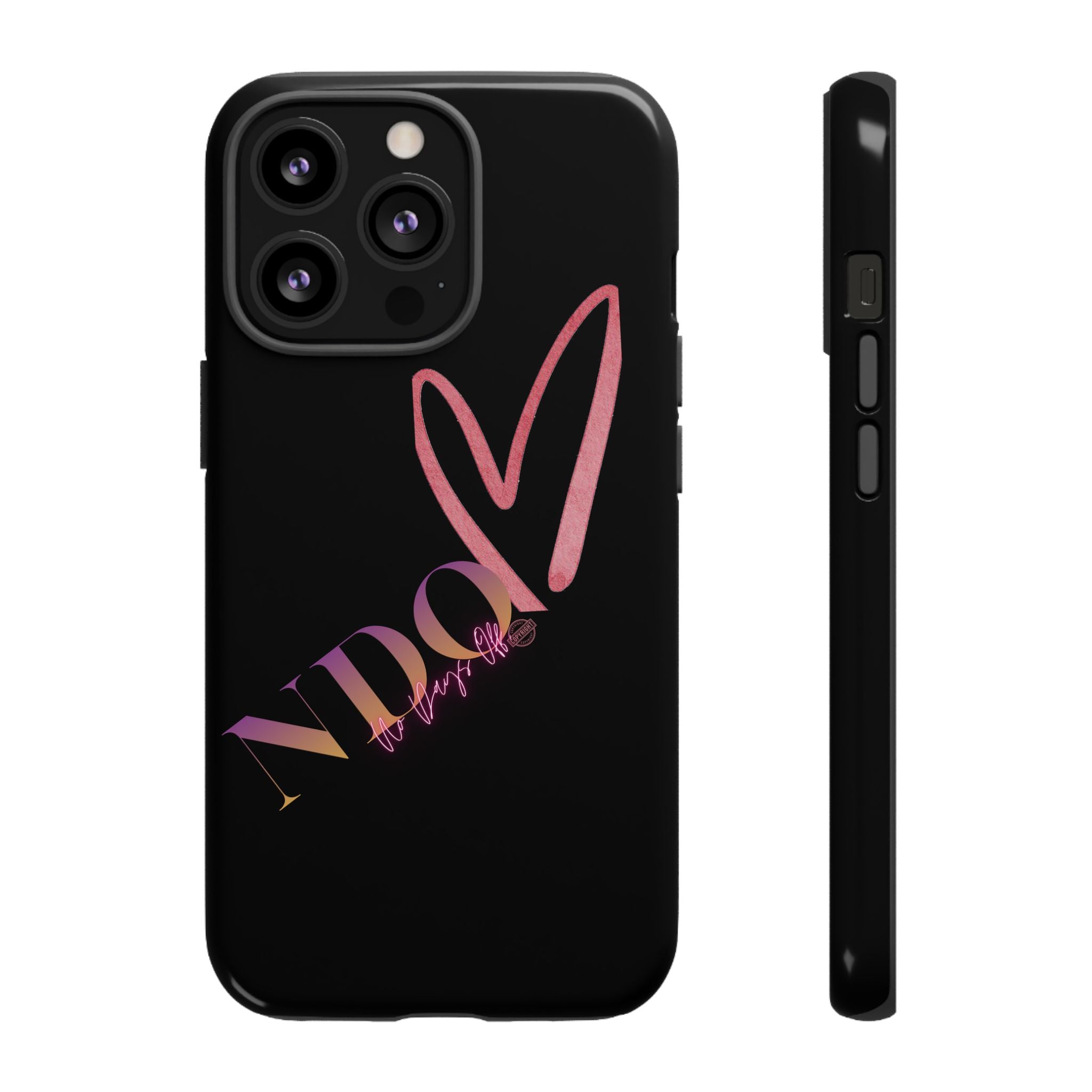 NDO Heart Phone Case – Slim Tough Protective iPhone Cover with Pink Heart Design