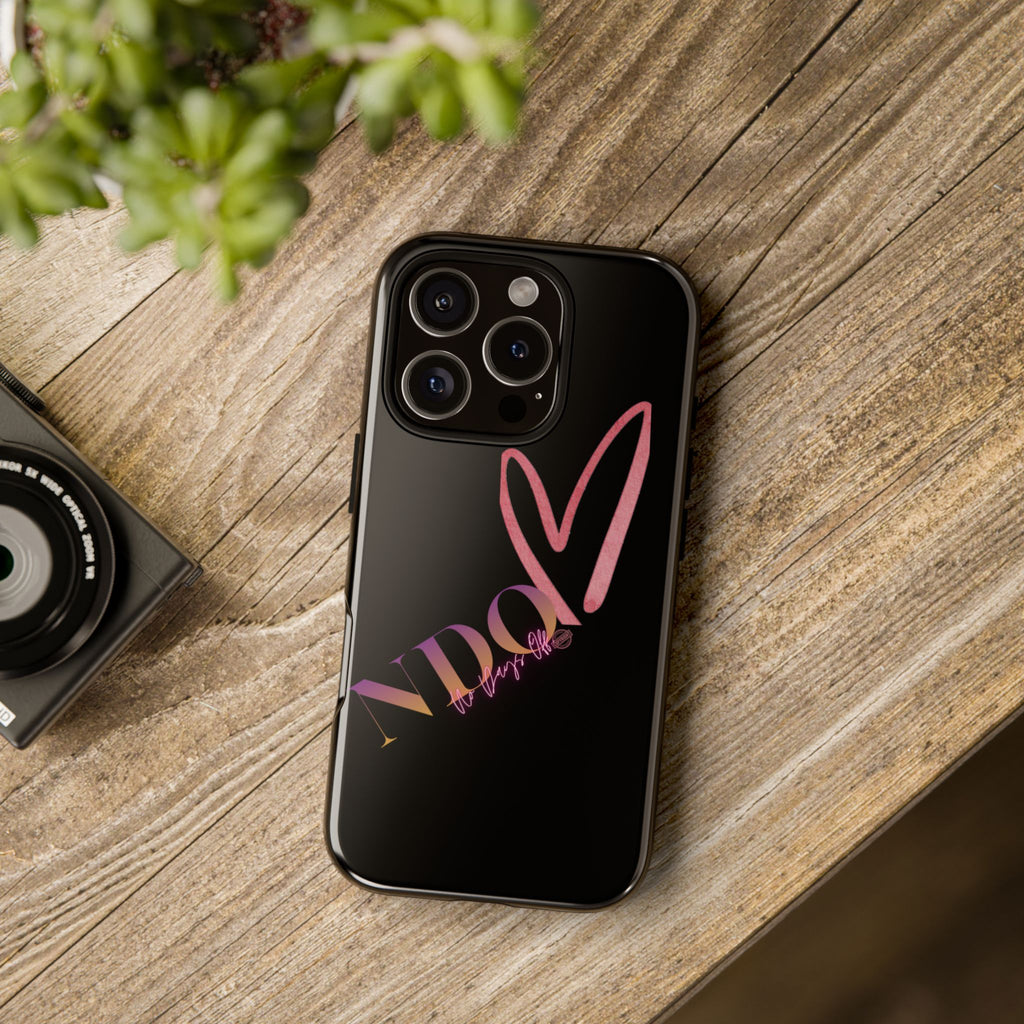NDO Heart Phone Case – Slim Tough Protective iPhone Cover with Pink Heart Design
