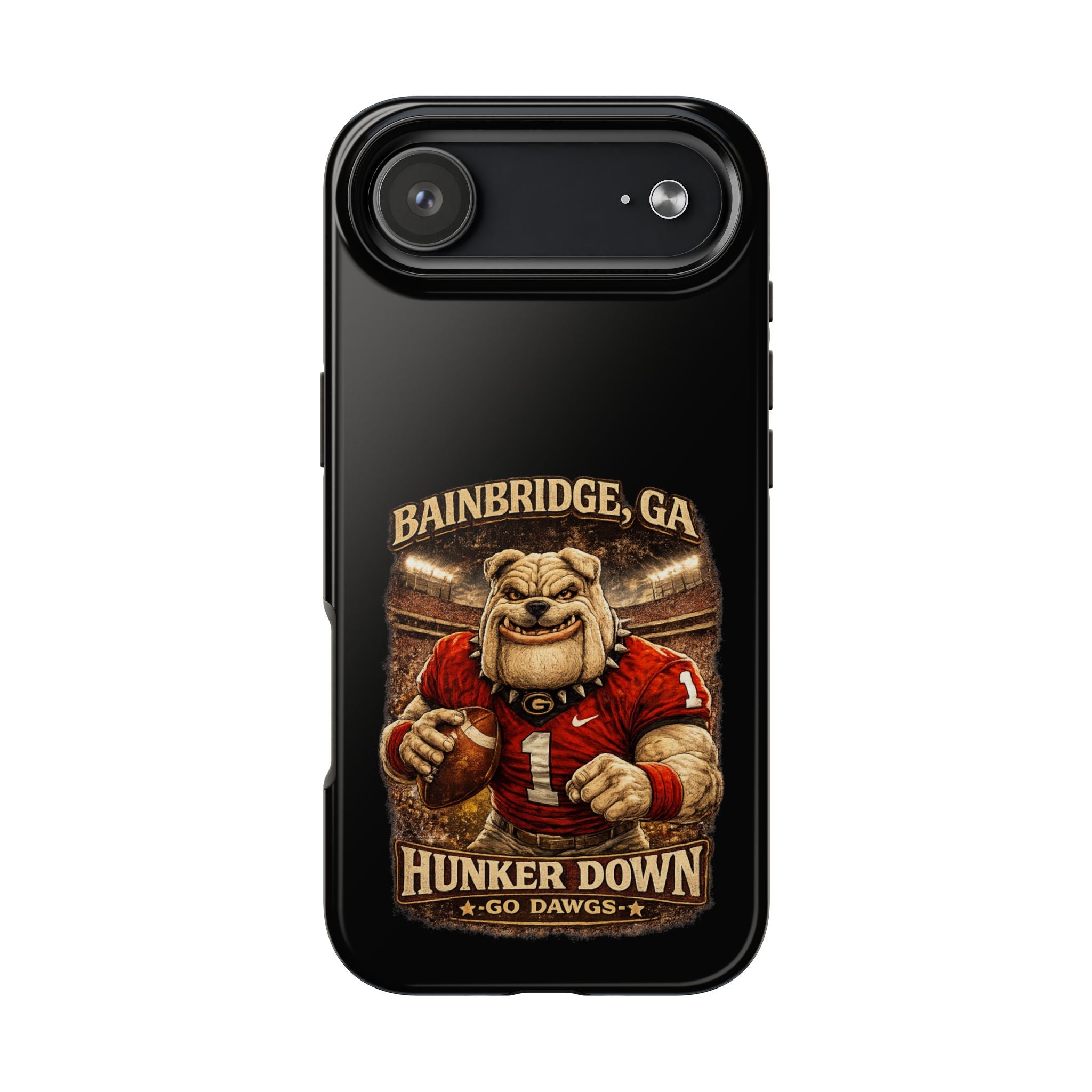 Bainbridge GA Bulldog Football Tough Phone Case — "Hunker Down" Game Day Protector