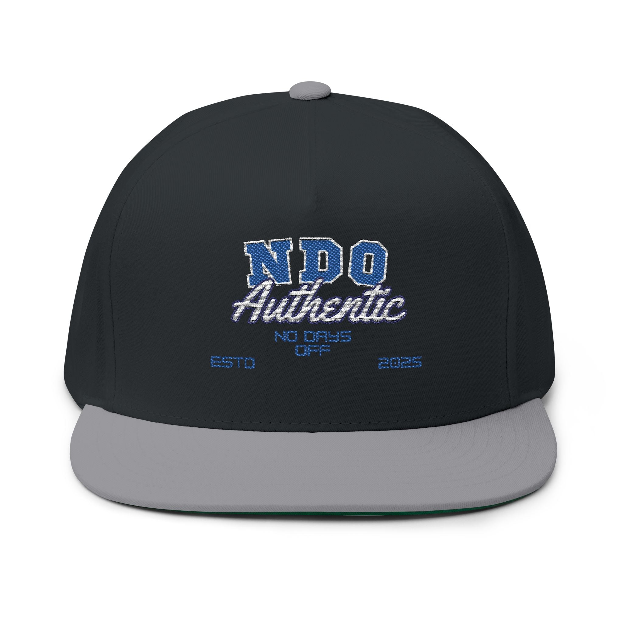 Flat Bill Cap — "NDO Authentic" Embroidered Snapback Hat