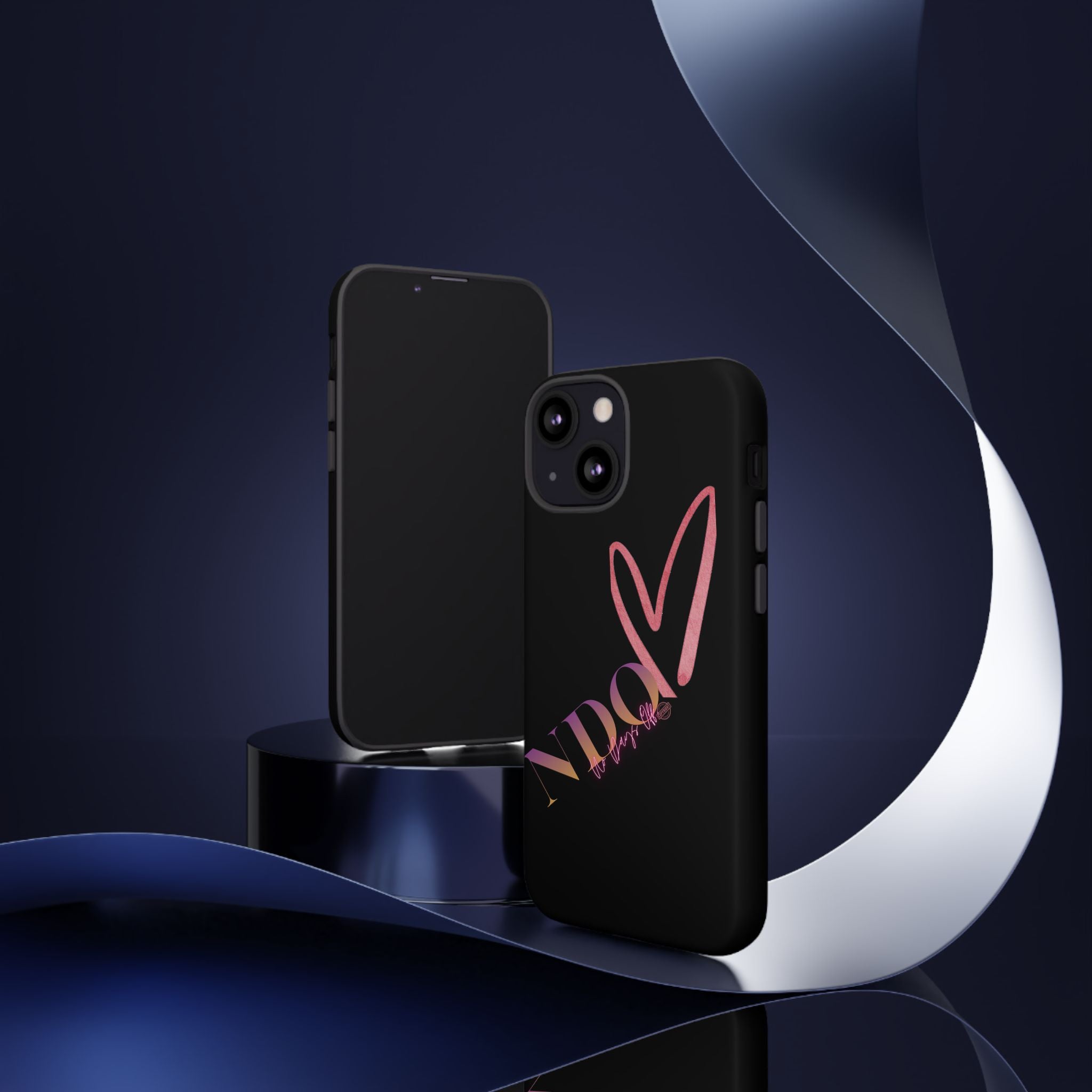NDO Heart Phone Case – Slim Tough Protective iPhone Cover with Pink Heart Design