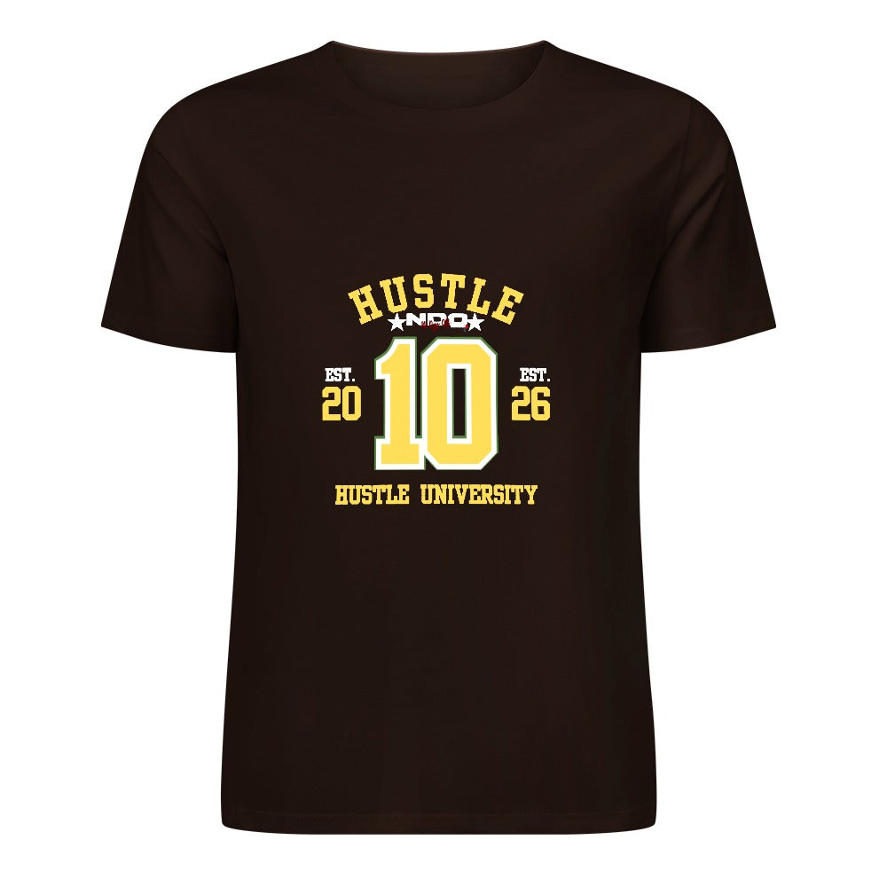 NDO Brown Hustle University New  Pure cotton short sleeved T-shirt