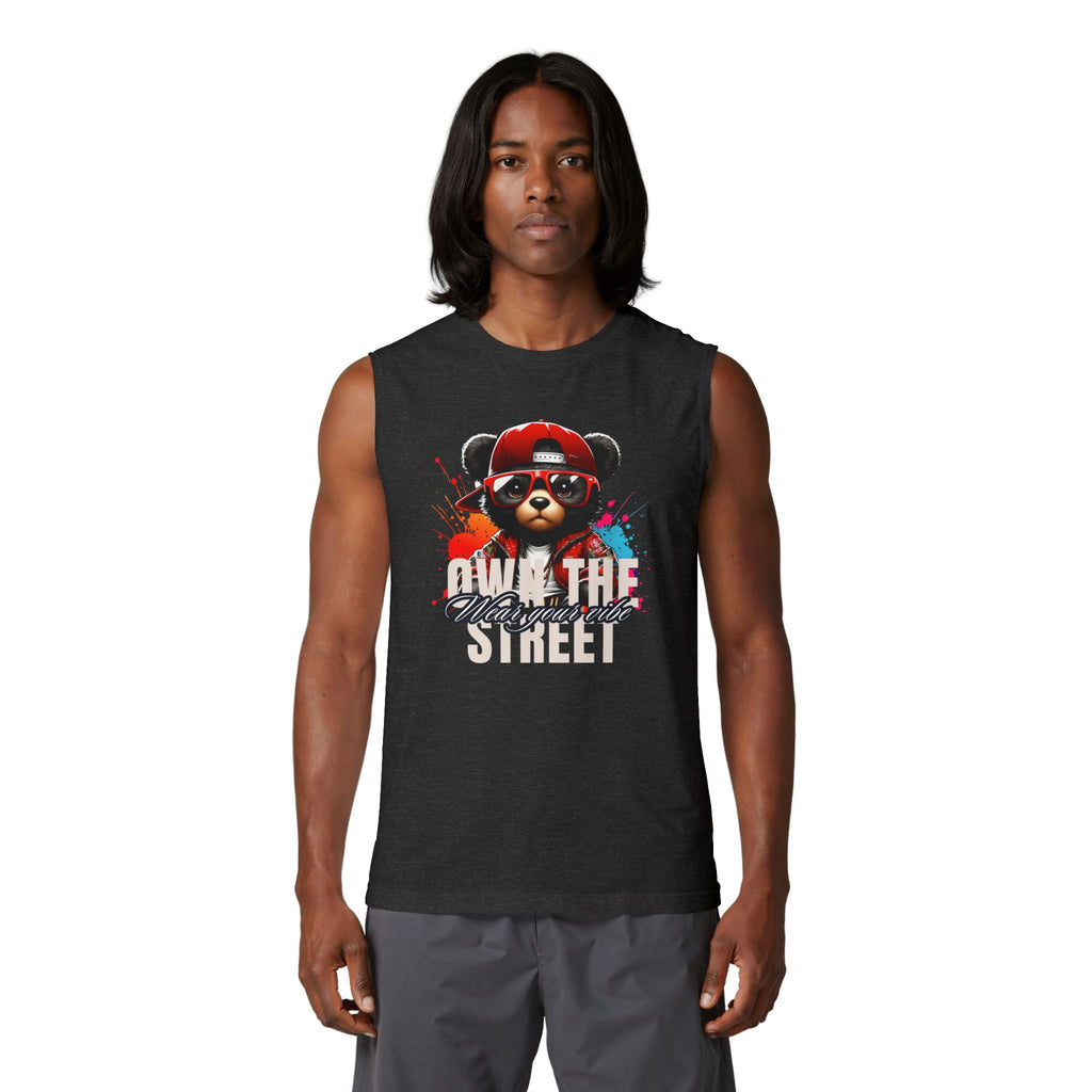Muscle Tank — "Own the Streets" Urban Bear Graphic Tank Top