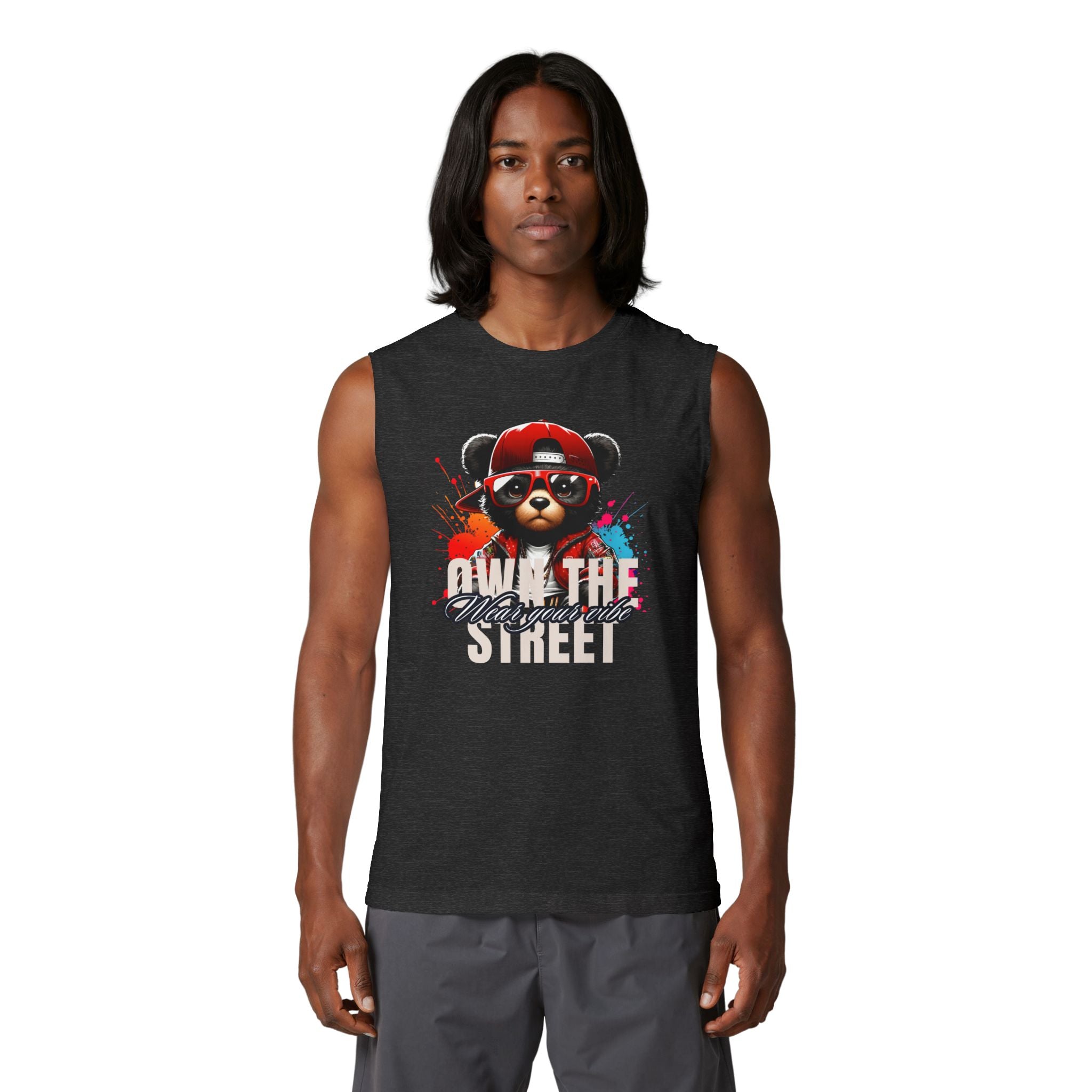 Muscle Tank — "Own the Streets" Urban Bear Graphic Tank Top