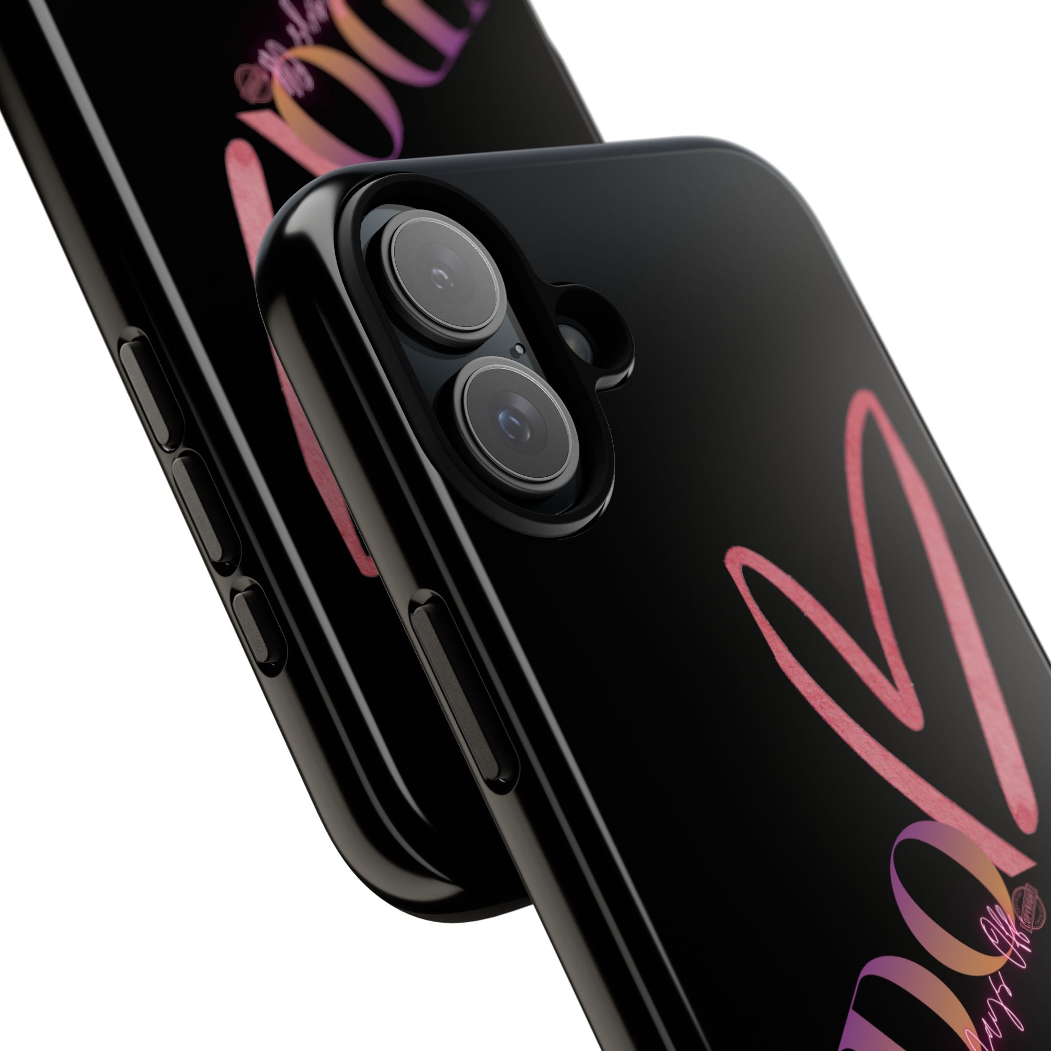 NDO Heart Phone Case – Slim Tough Protective iPhone Cover with Pink Heart Design