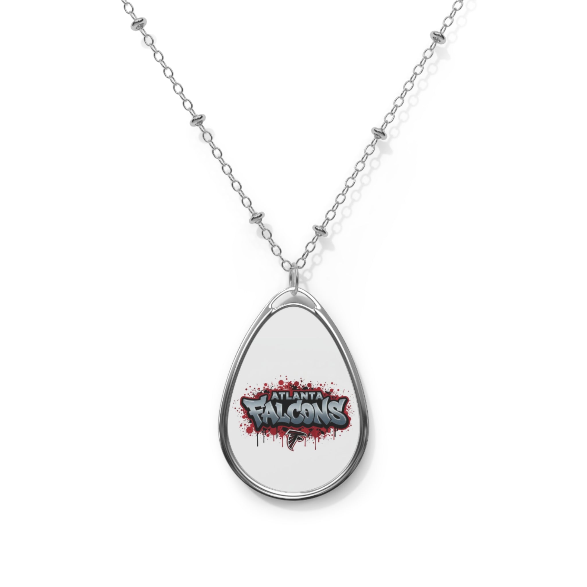 Oval Necklace — Atlanta Falcons Graffiti Teardrop Pendant