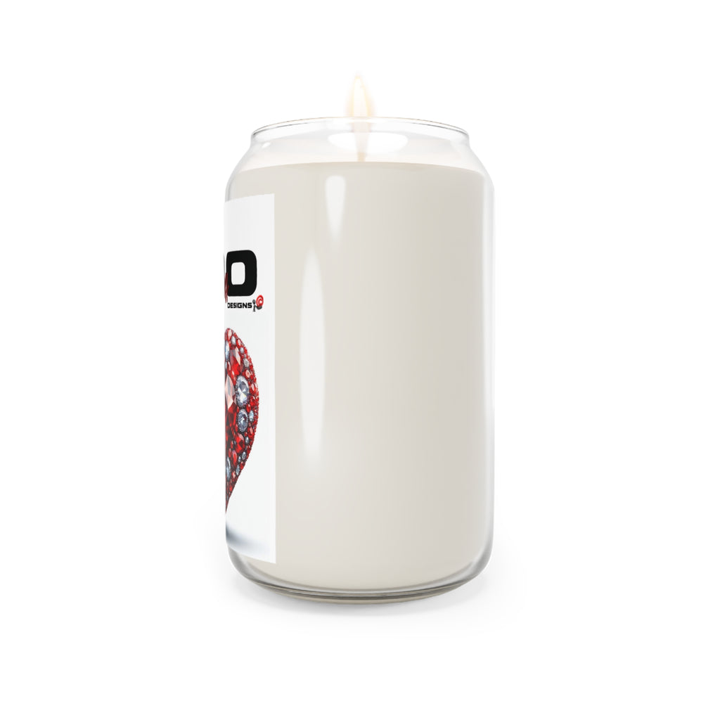 NDO Scented Soy Candle — Red Jeweled Heart Design (13.75 oz)