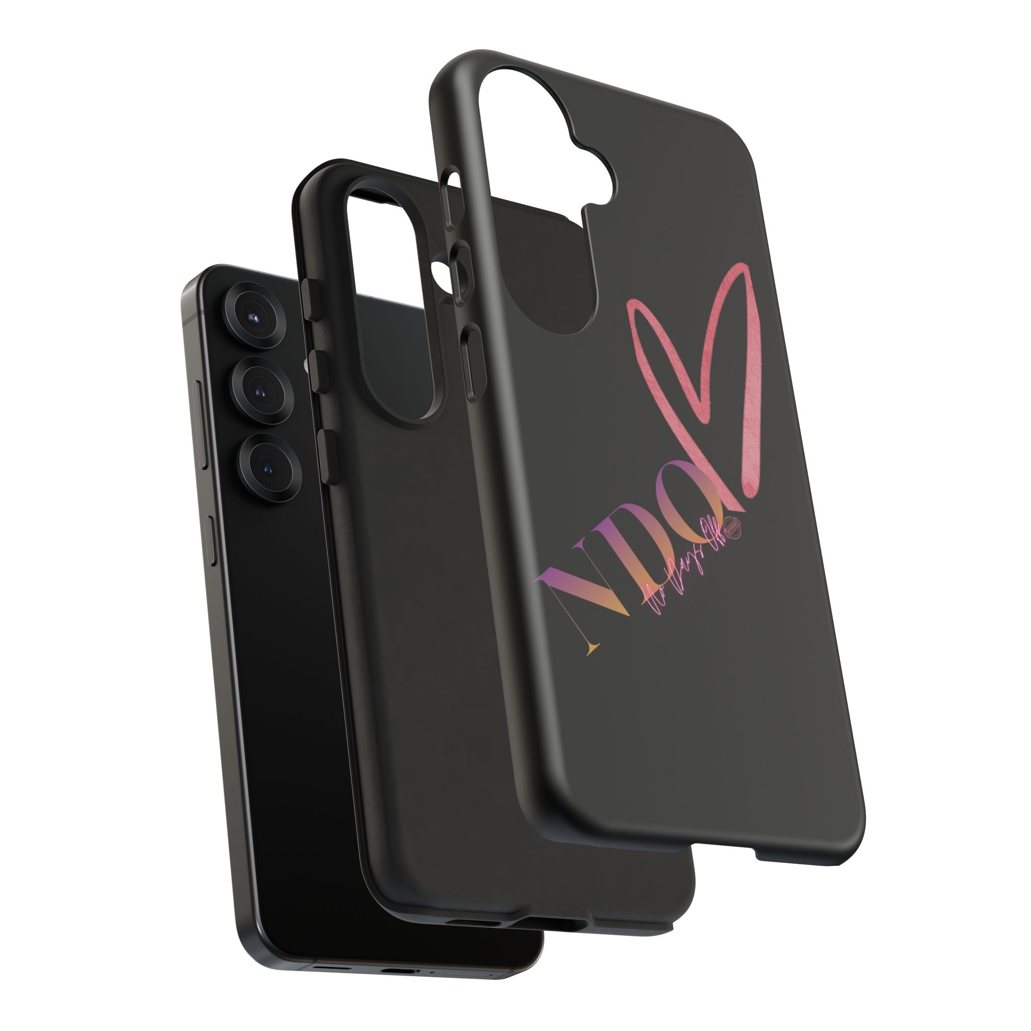 NDO Heart Phone Case – Slim Tough Protective iPhone Cover with Pink Heart Design