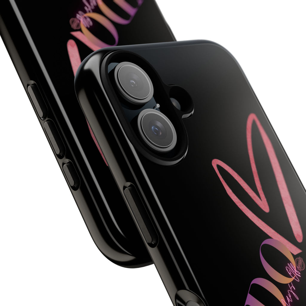 NDO Heart Phone Case – Slim Tough Protective iPhone Cover with Pink Heart Design