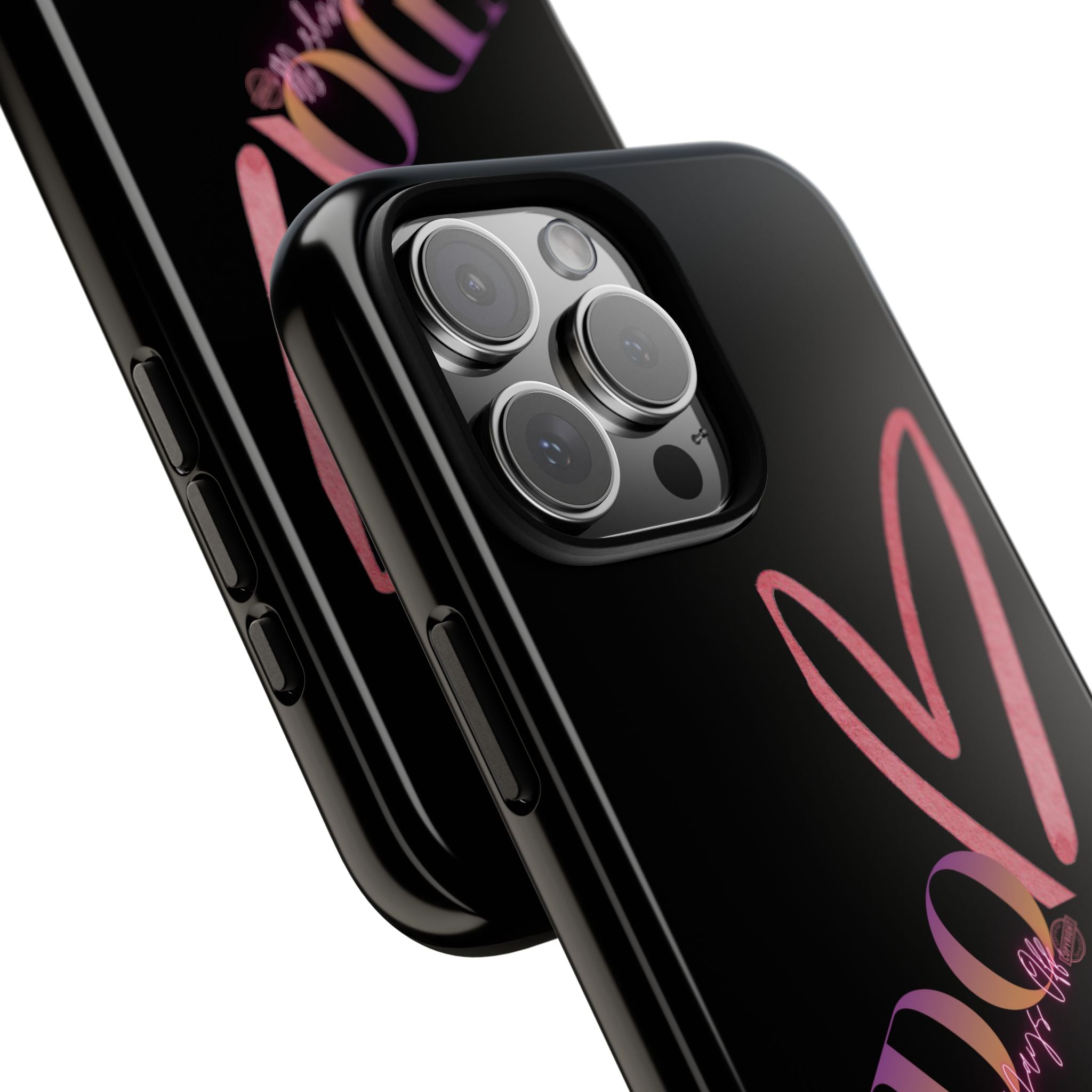 NDO Heart Phone Case – Slim Tough Protective iPhone Cover with Pink Heart Design