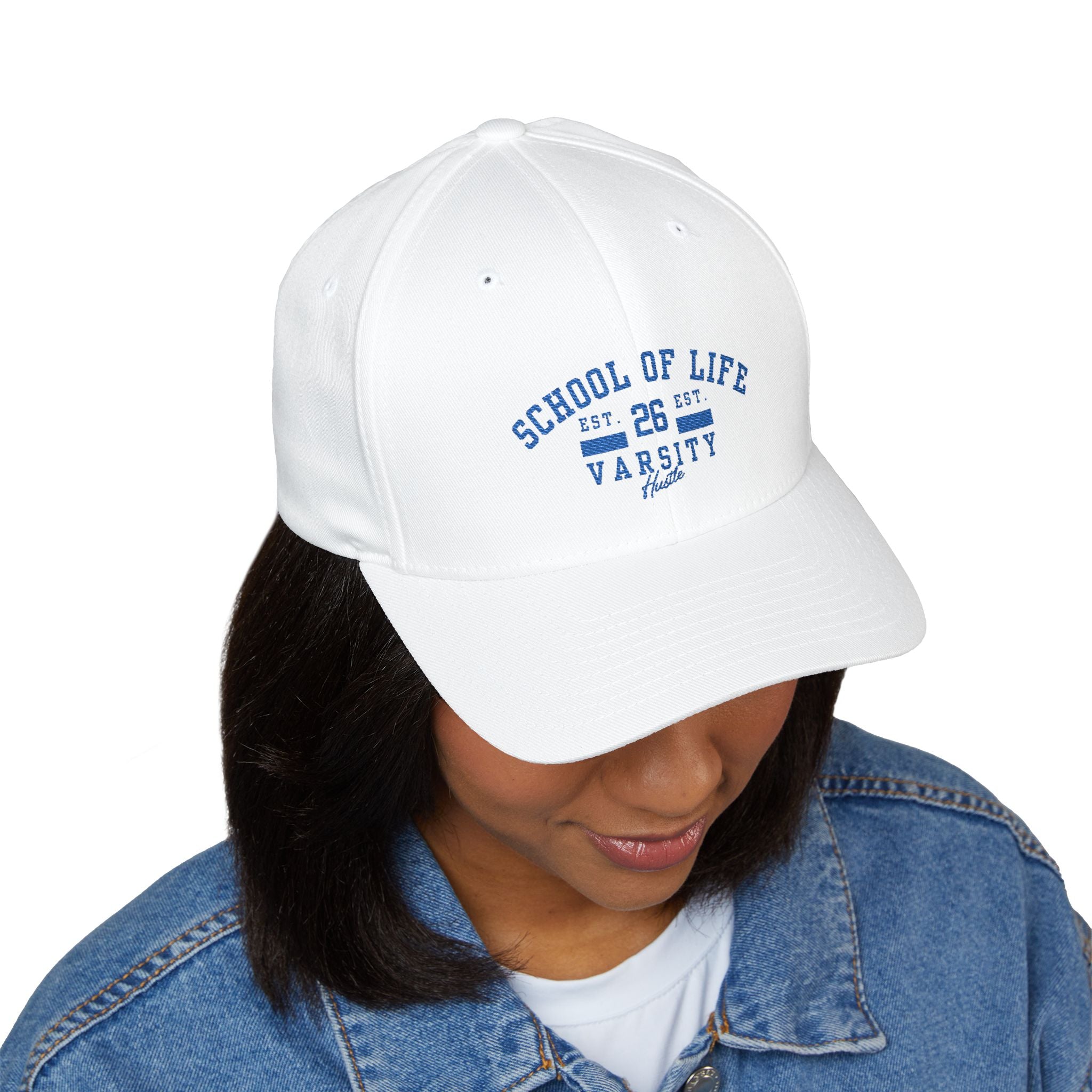 School of Life Varsity Cap — Embroidered Closed-Back Baseball Hat