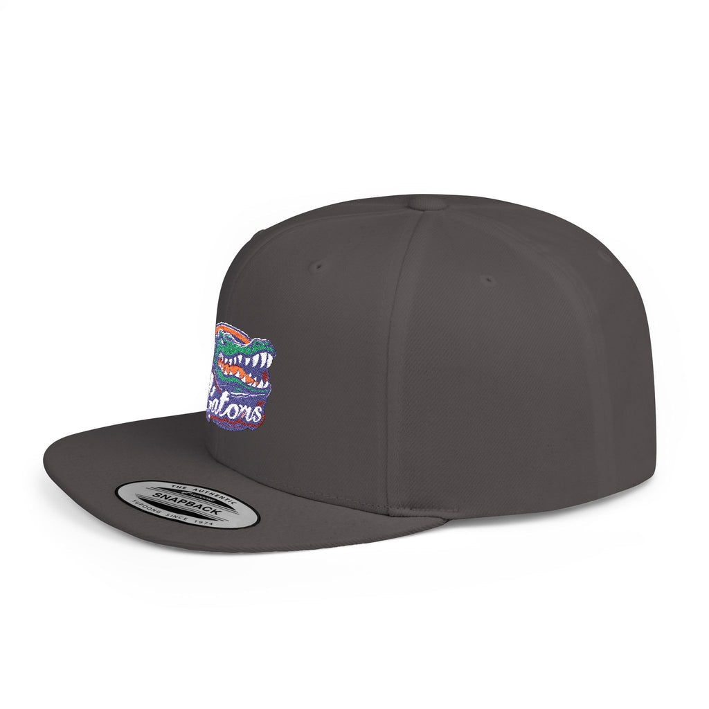 Florida Gators White Flat Bill Snapback Hat with Colorful Gator Logo