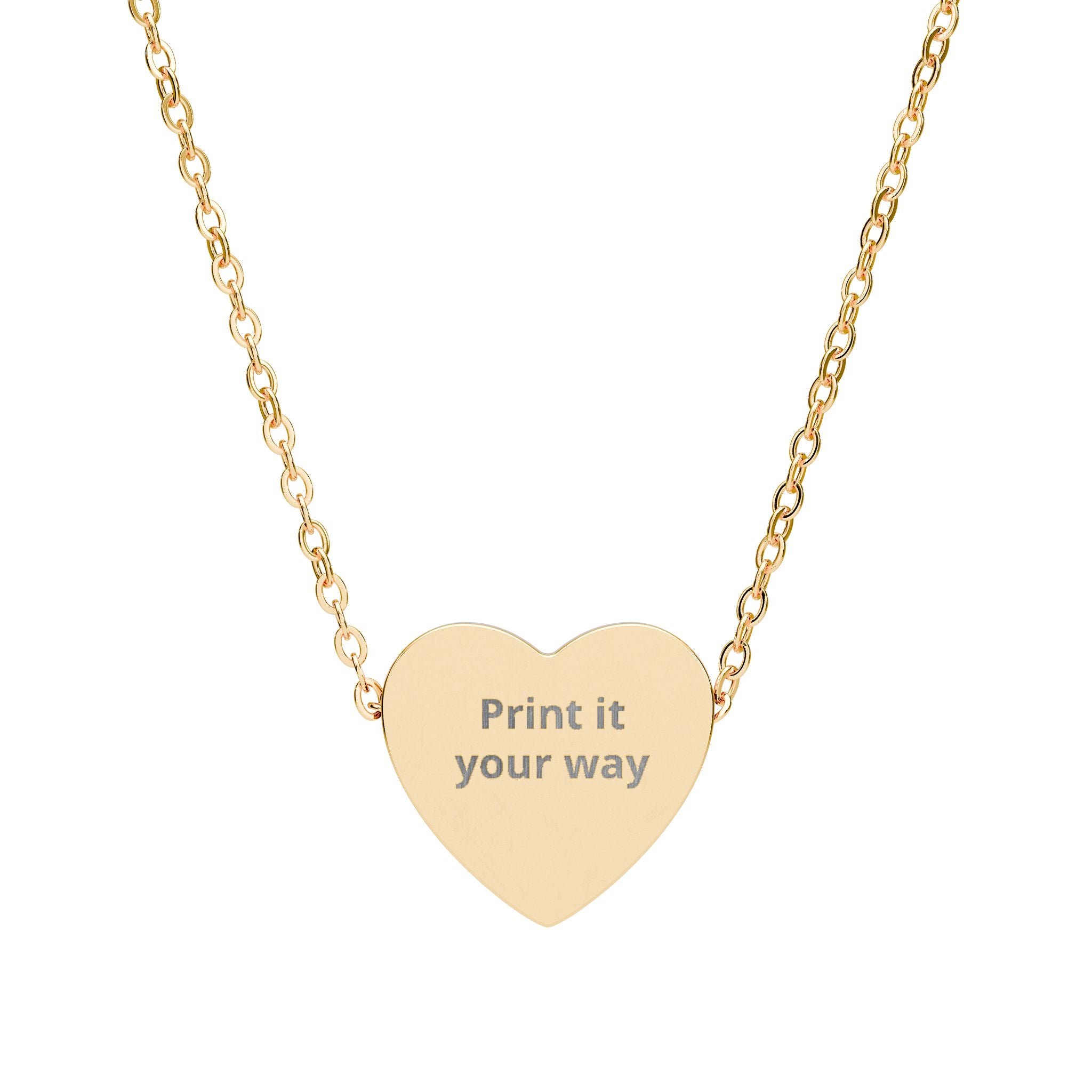 Engravable Heart Necklace — Personalized "Print it your way" Pendant