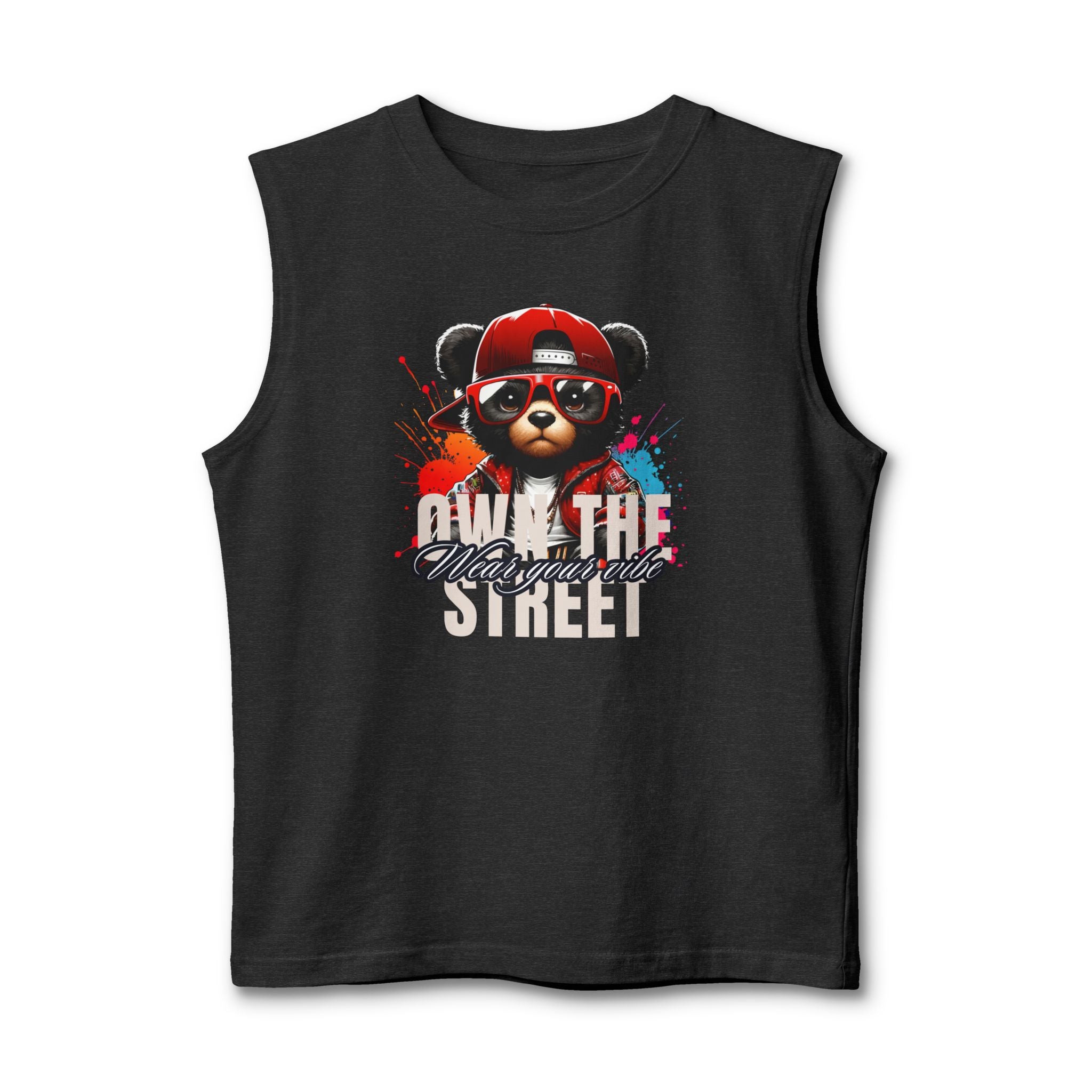 Muscle Tank — "Own the Streets" Urban Bear Graphic Tank Top