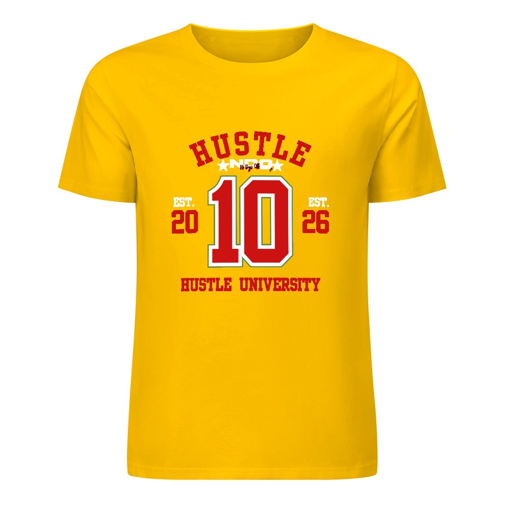 NDO Red Hustle University New  Pure cotton short sleeved T-shirt