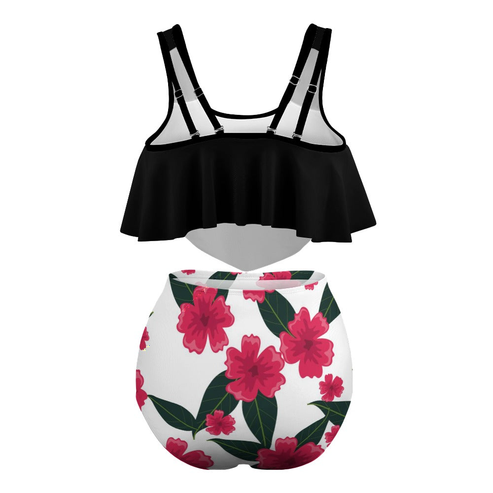 NDO-Plus Size Large Flower Bottom Bikini Swimsuit