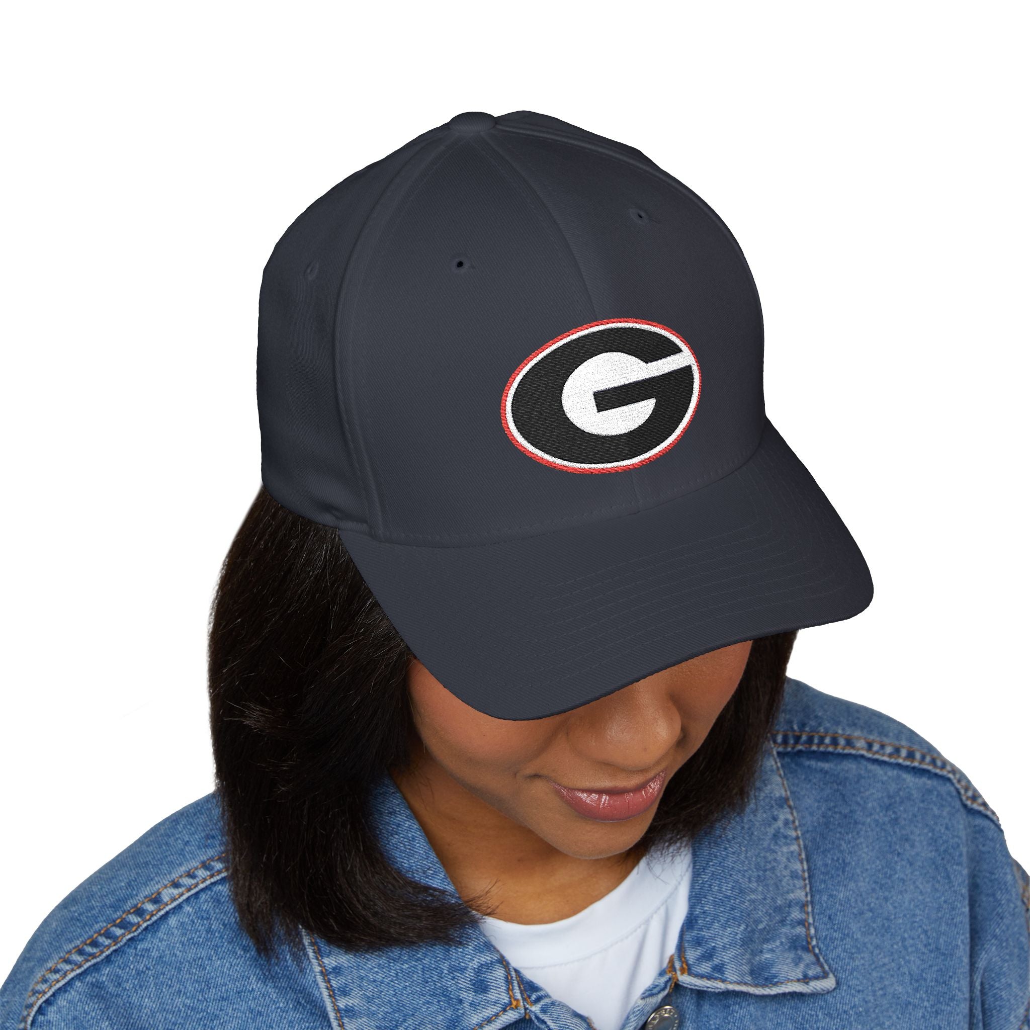 Embroidered GA Bulldogs G Logo Structured Cap — Closed-Back Baseball Hat with 'MY DAWGS' Detail