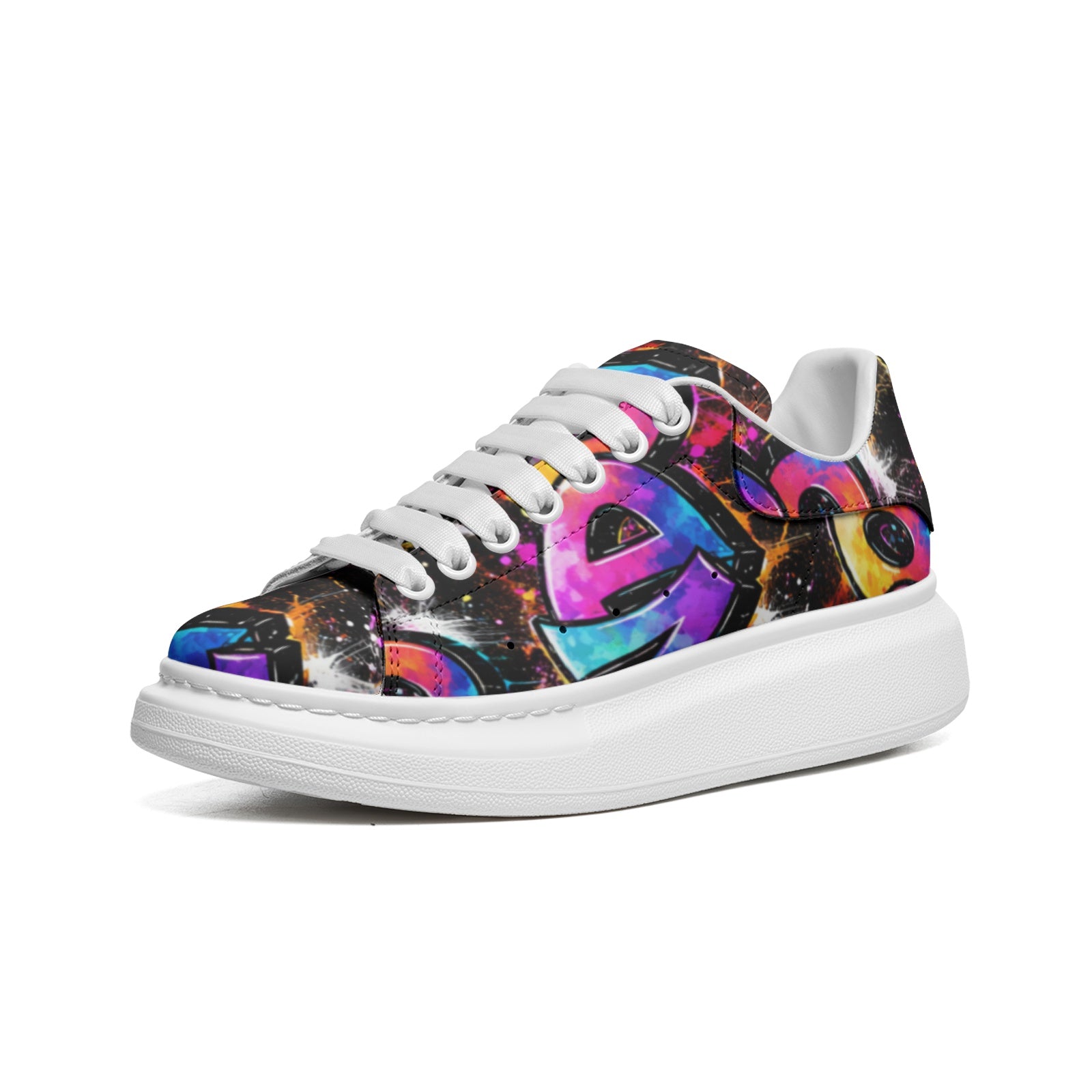 NDO Vibe Slip Lace Up Faux Leather Sneakers