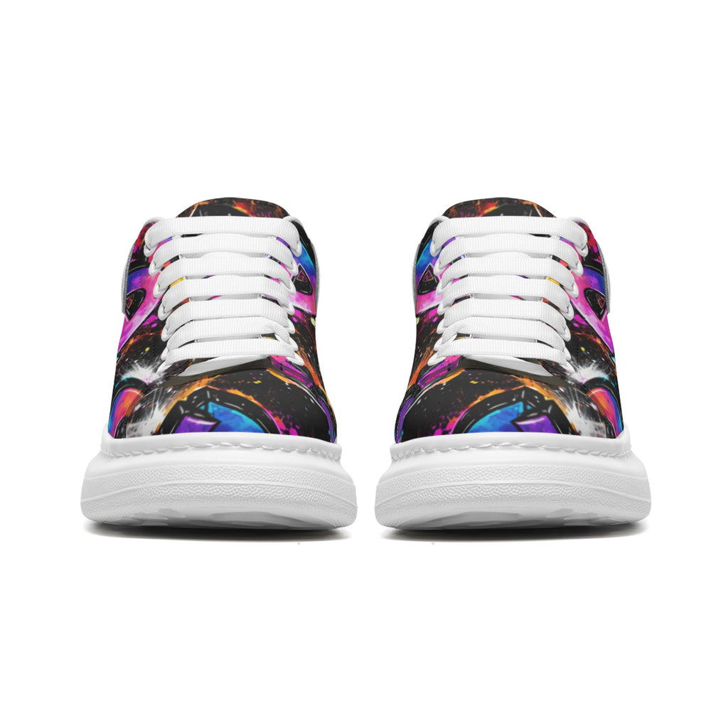 NDO Vibe Slip Lace Up Faux Leather Sneakers