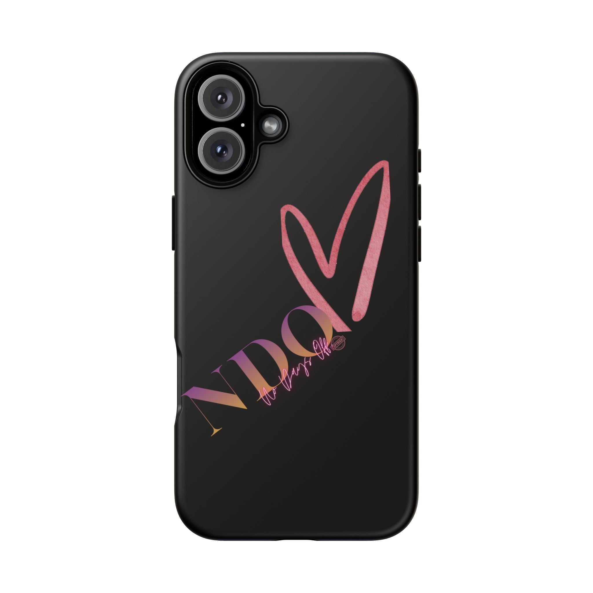 NDO Heart Phone Case – Slim Tough Protective iPhone Cover with Pink Heart Design