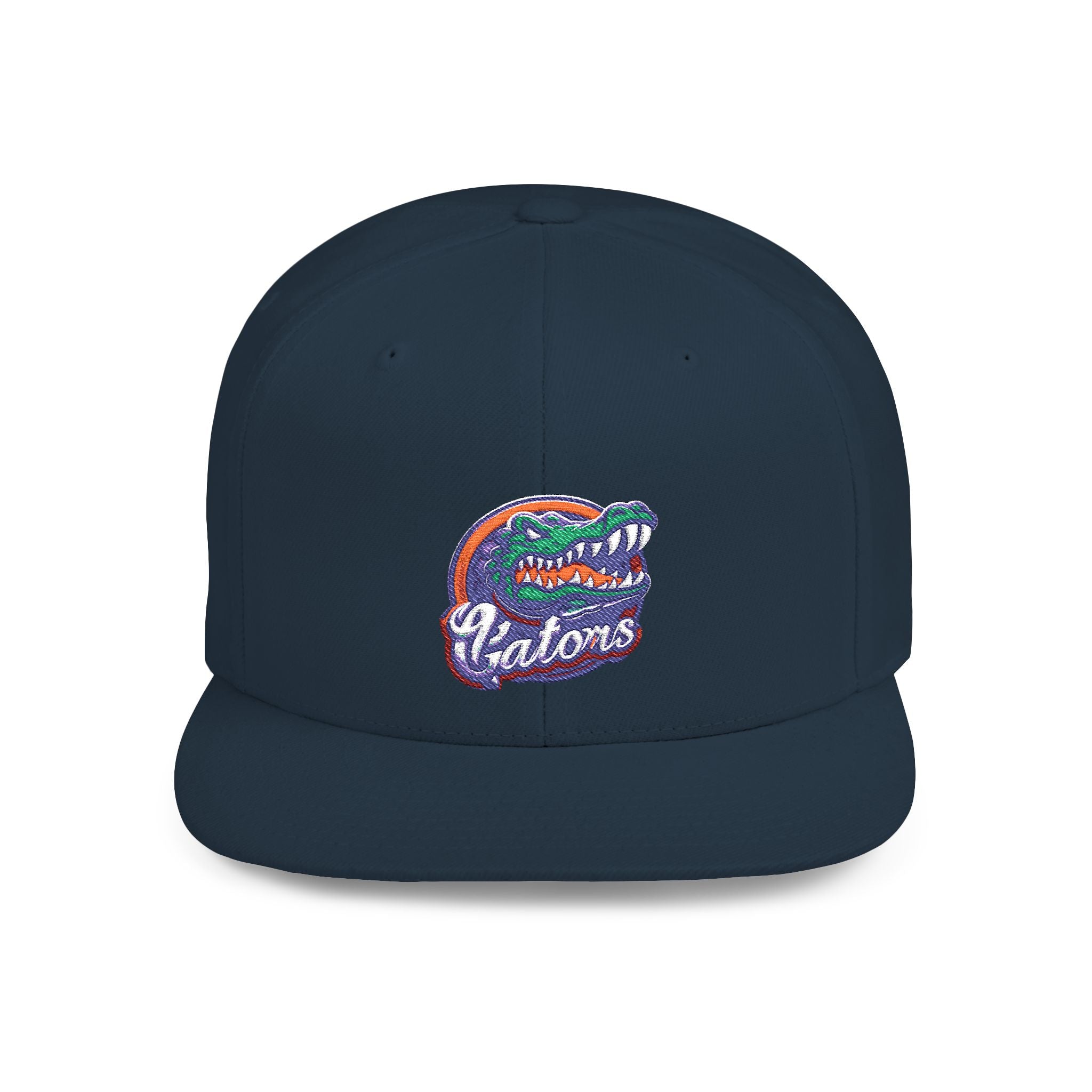 Florida Gators White Flat Bill Snapback Hat with Colorful Gator Logo